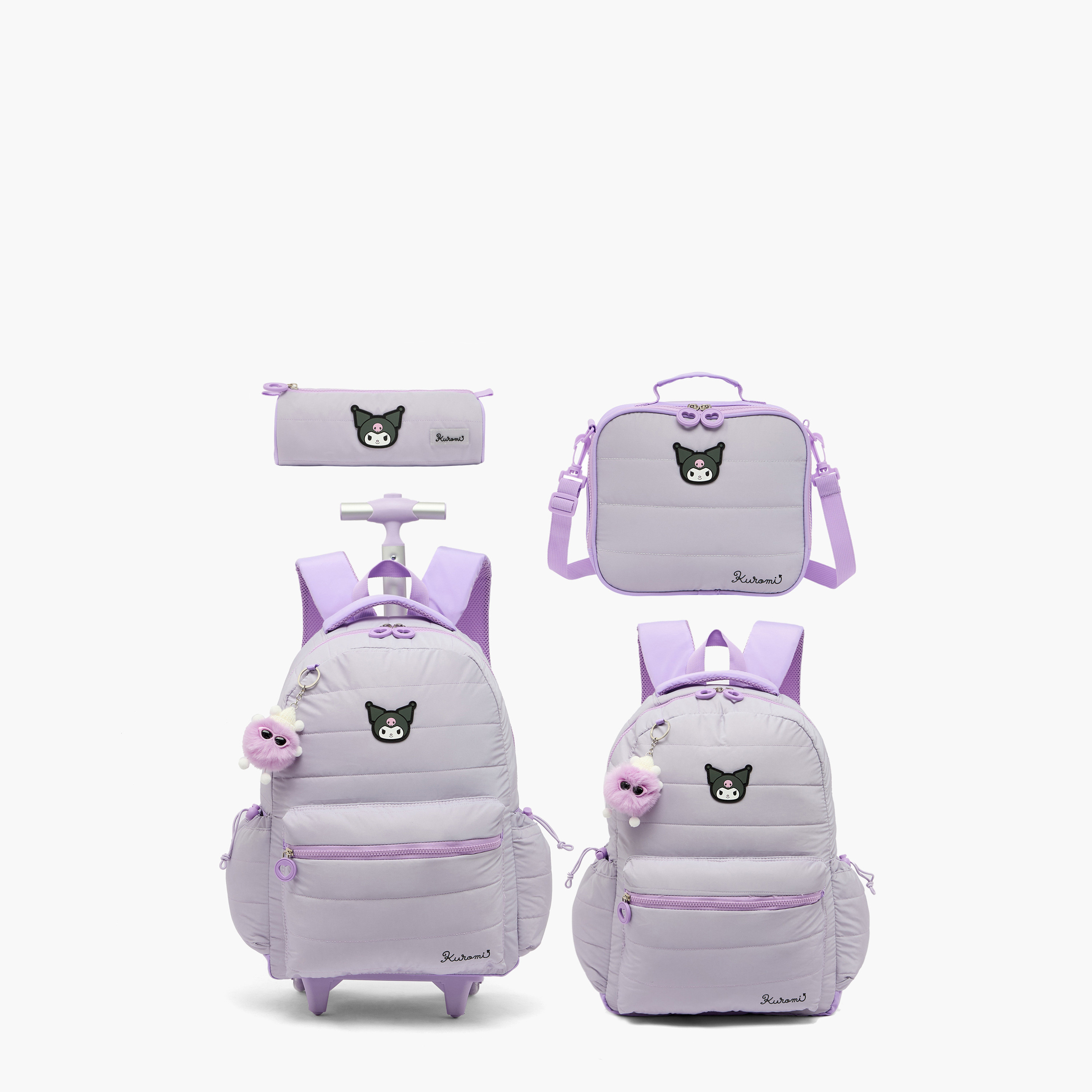 Sanrio Kuromi Print Trolley Bag for Girls 8-12 Years with Padded Straps - 18 inches-school-bagsandbackpacks-trolleybags-image-14