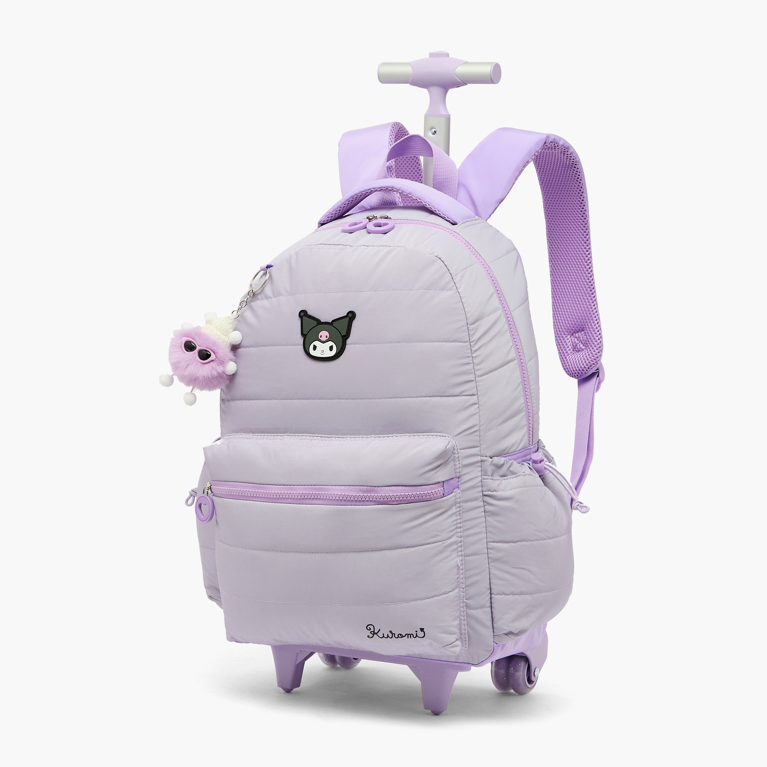 Sanrio Kuromi Print Trolley Bag for Girls 8-12 Years with Padded Straps - 18 inches-school-bagsandbackpacks-trolleybags-image-4
