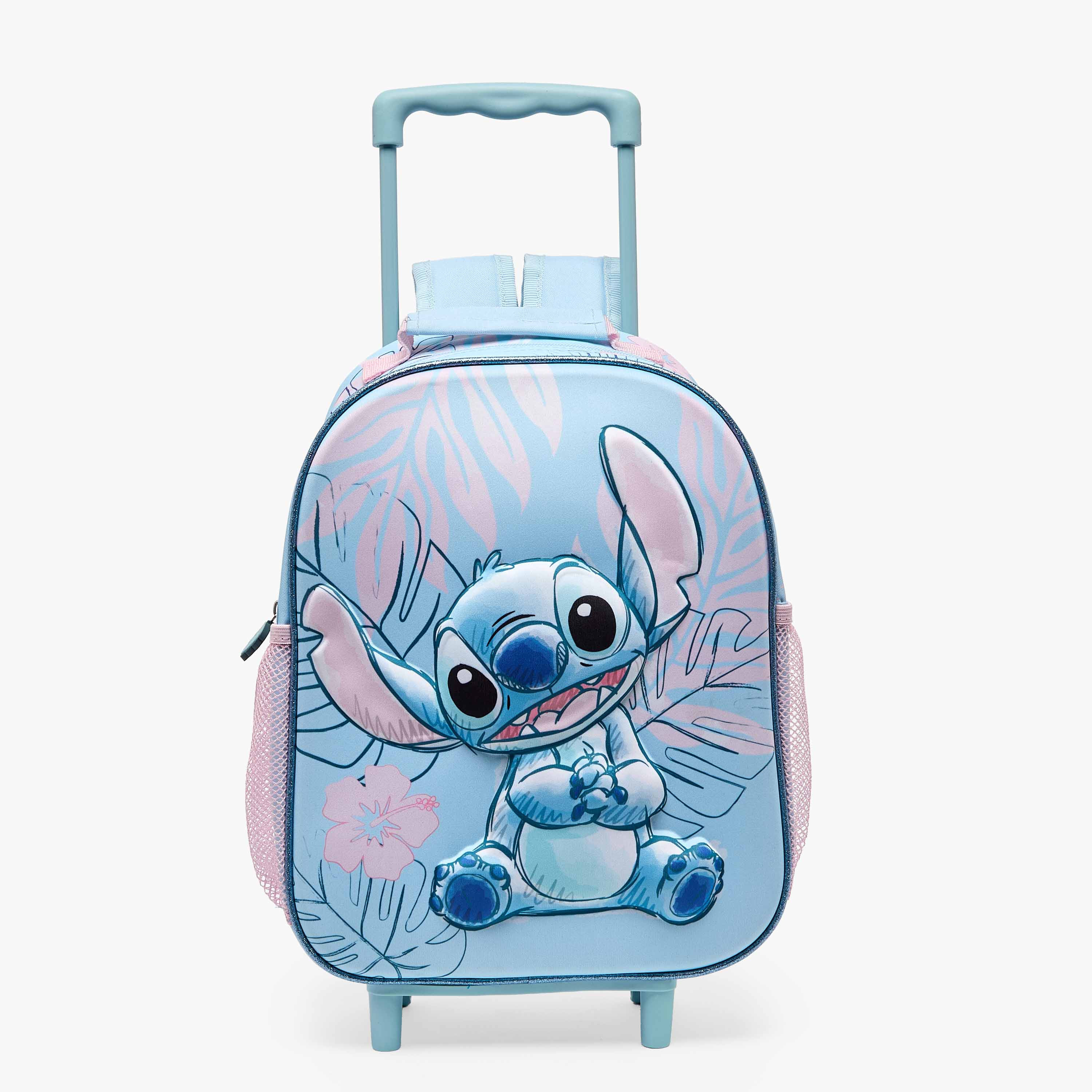 طقم شنطة ترولي مدرسية وشنطة غداء بطبعات ستيتش للبنات بعمر 2-5 سنوات من ديزني-school-bagsandbackpacks-trolleybags-image-4