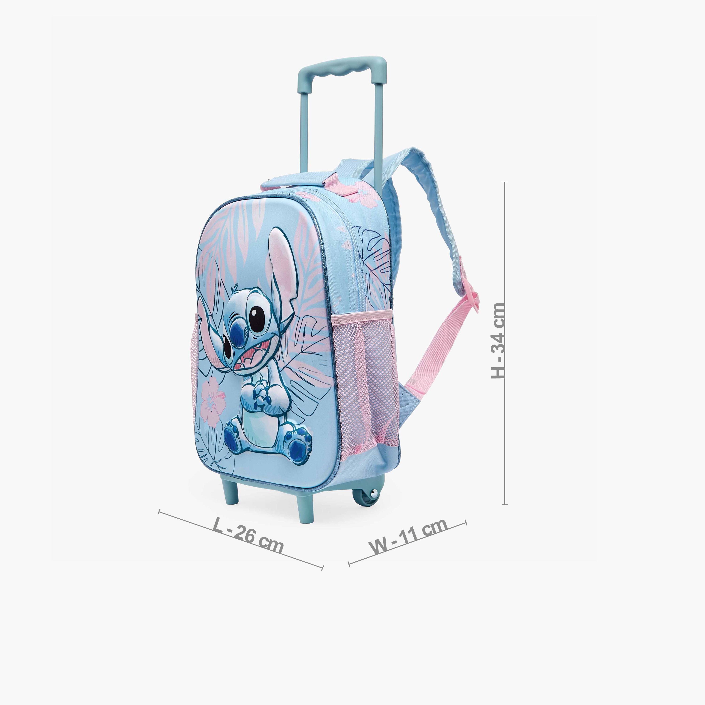 طقم شنطة ترولي مدرسية وشنطة غداء بطبعات ستيتش للبنات بعمر 2-5 سنوات من ديزني-school-bagsandbackpacks-trolleybags-image-9