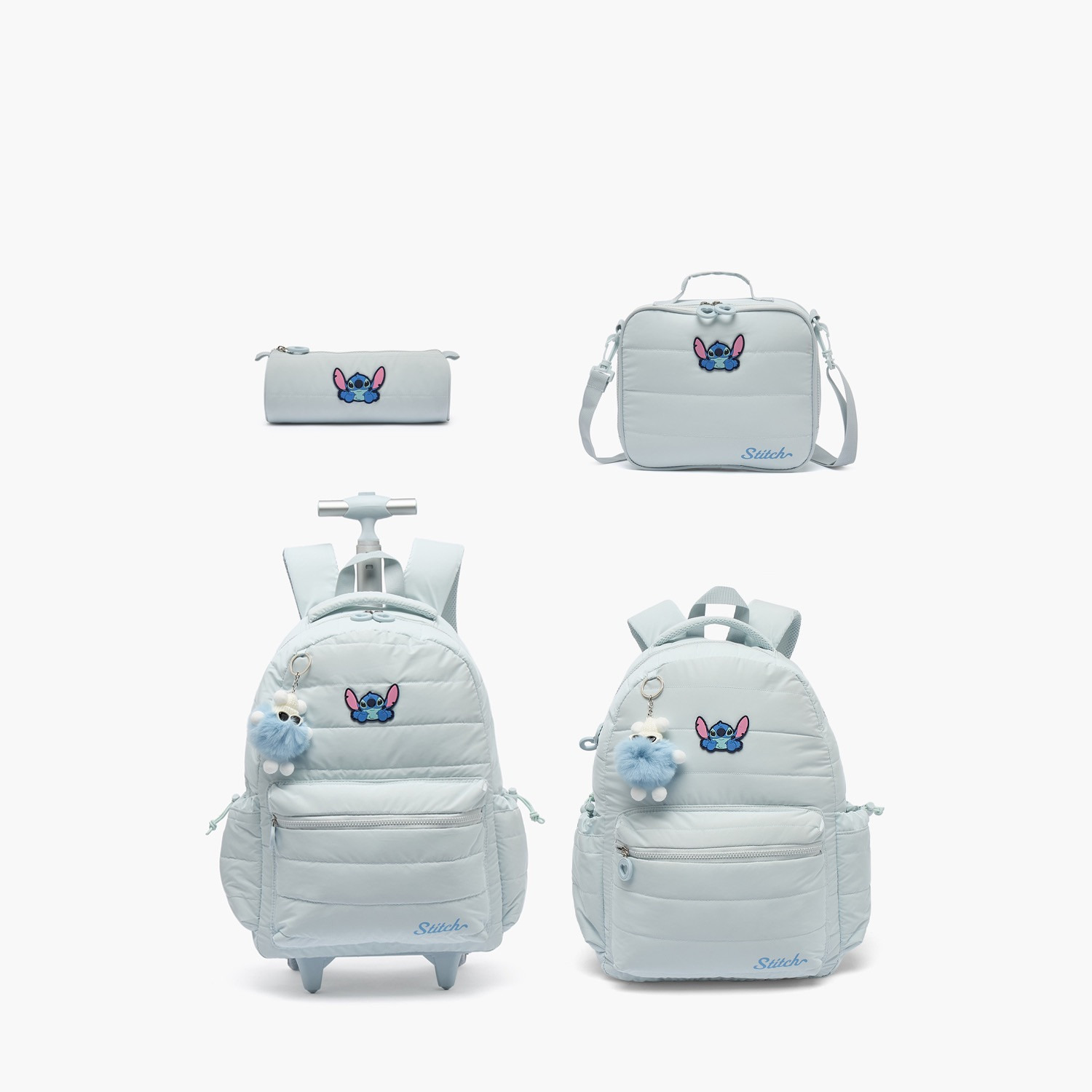 شنطة ترولي بقسم لابتوب وطبعات ستيتش للبنات بعمر 8-12 سنة من ديزني - 18 بوصة-school-bagsandbackpacks-trolleybags-image-10