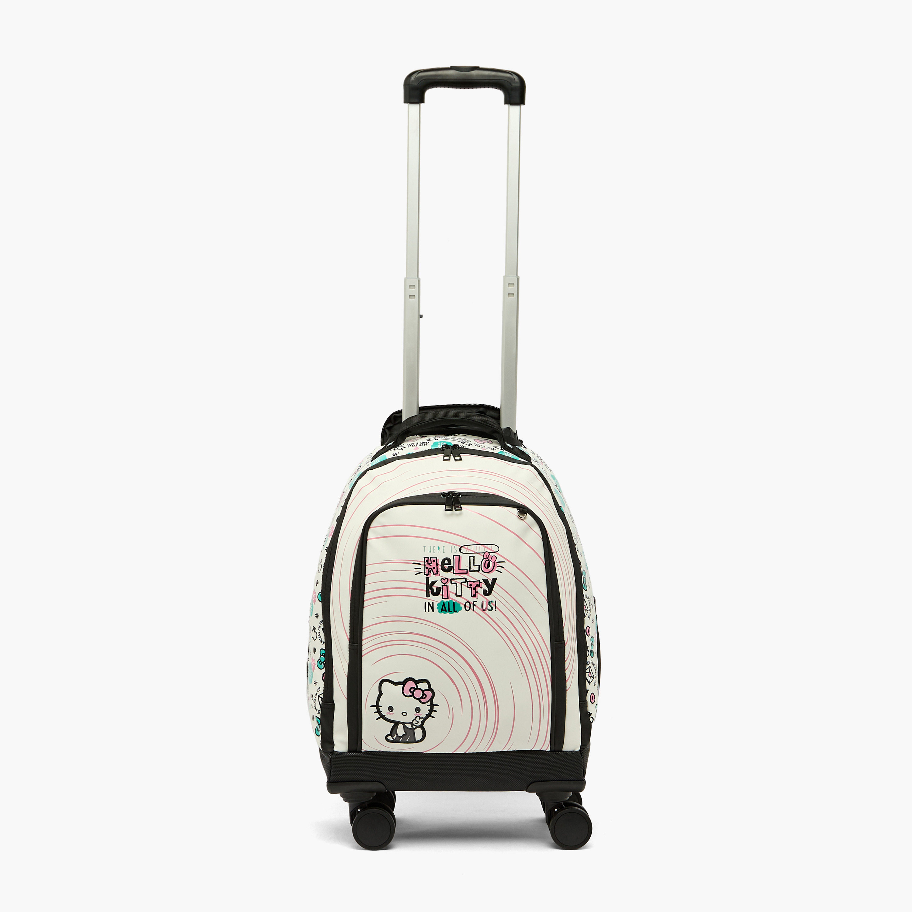 Sanrio Hello Kitty Print Trolley Bag for Girls 8-12 Years Retractable Handle - 16 inches-school-bagsandbackpacks-trolleybags-image-2