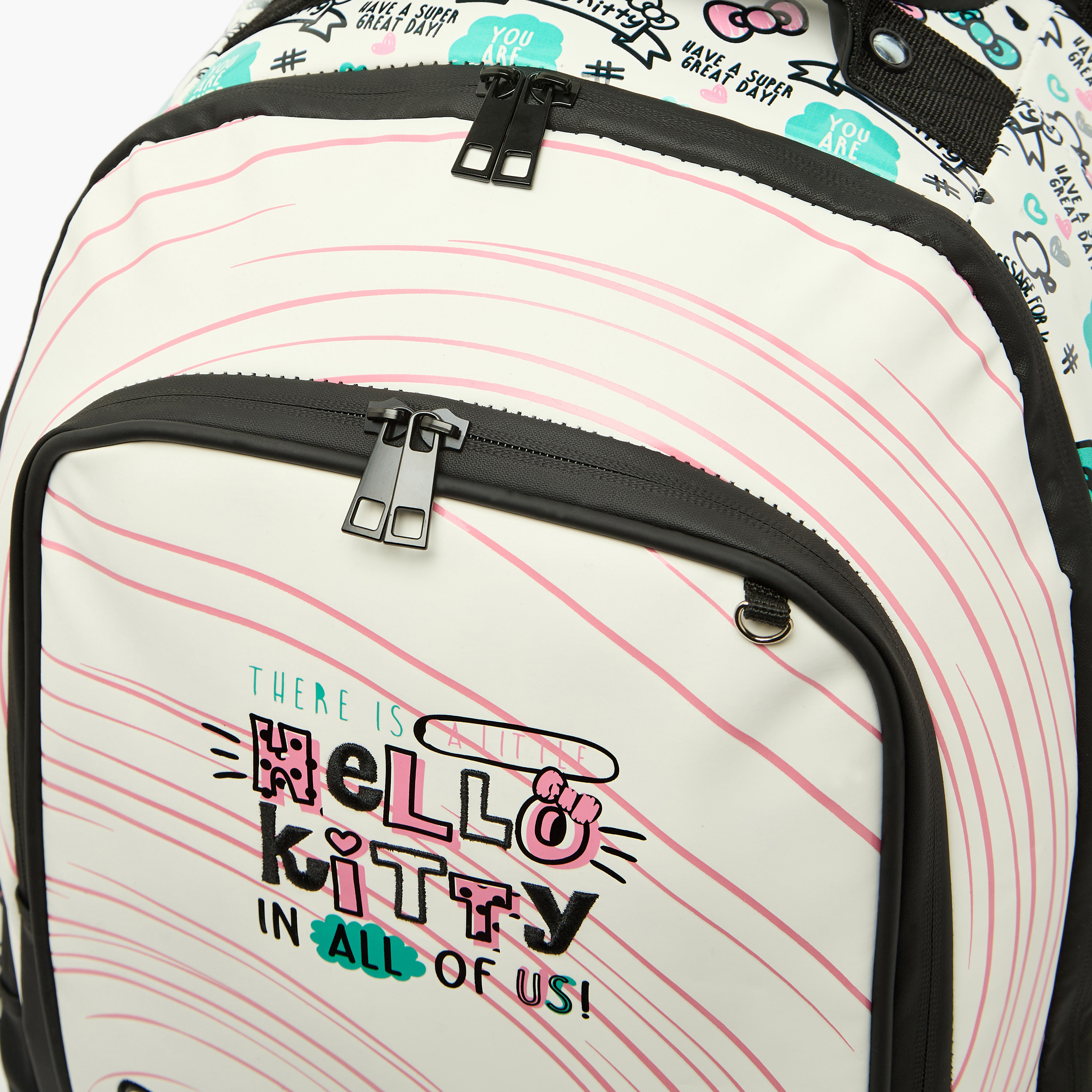 Sanrio Hello Kitty Print Trolley Bag for Girls 8-12 Years Retractable Handle - 16 inches-school-bagsandbackpacks-trolleybags-image-4