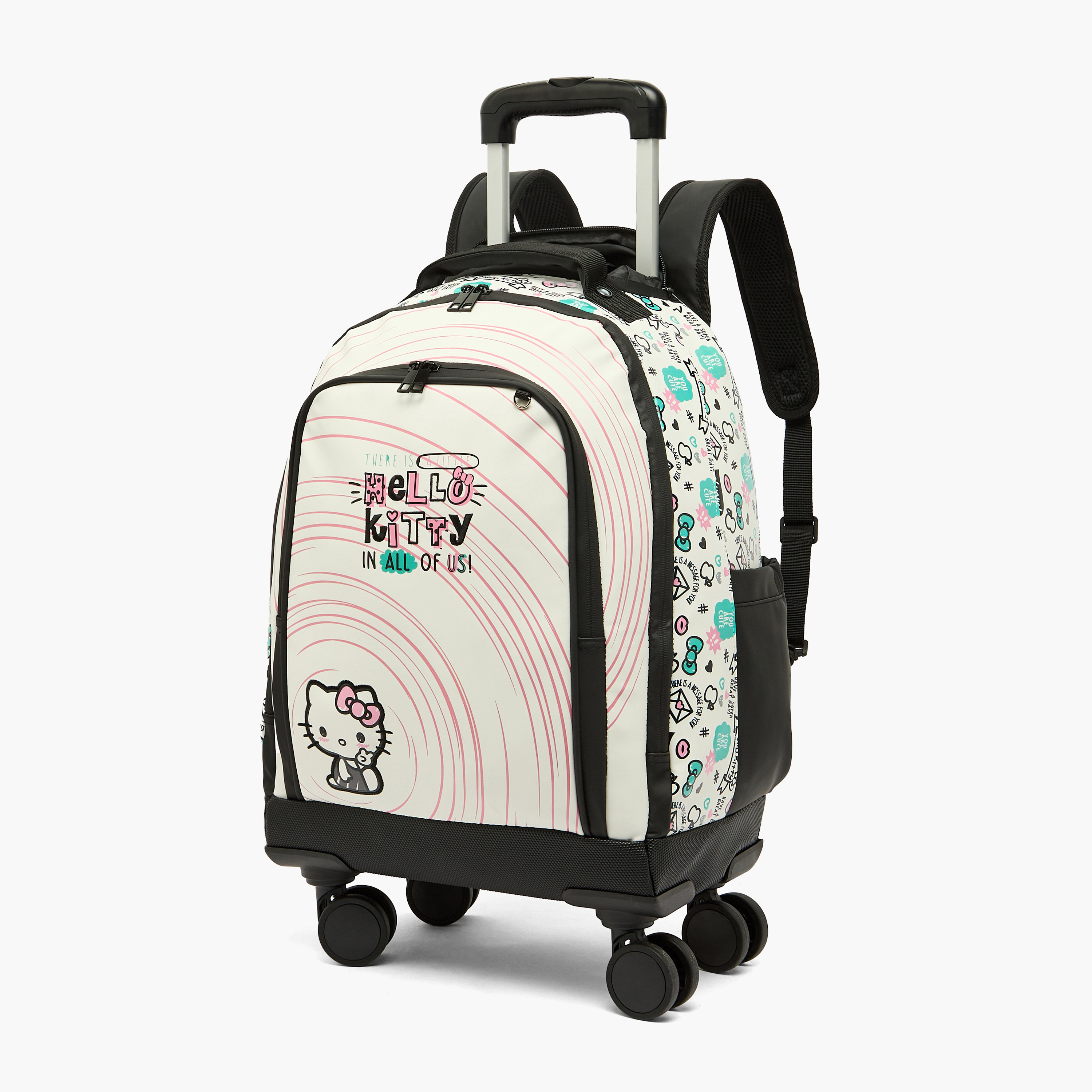 Sanrio Hello Kitty Print Trolley Bag for Girls 8-12 Years Retractable Handle - 16 inches-school-bagsandbackpacks-trolleybags-image-8