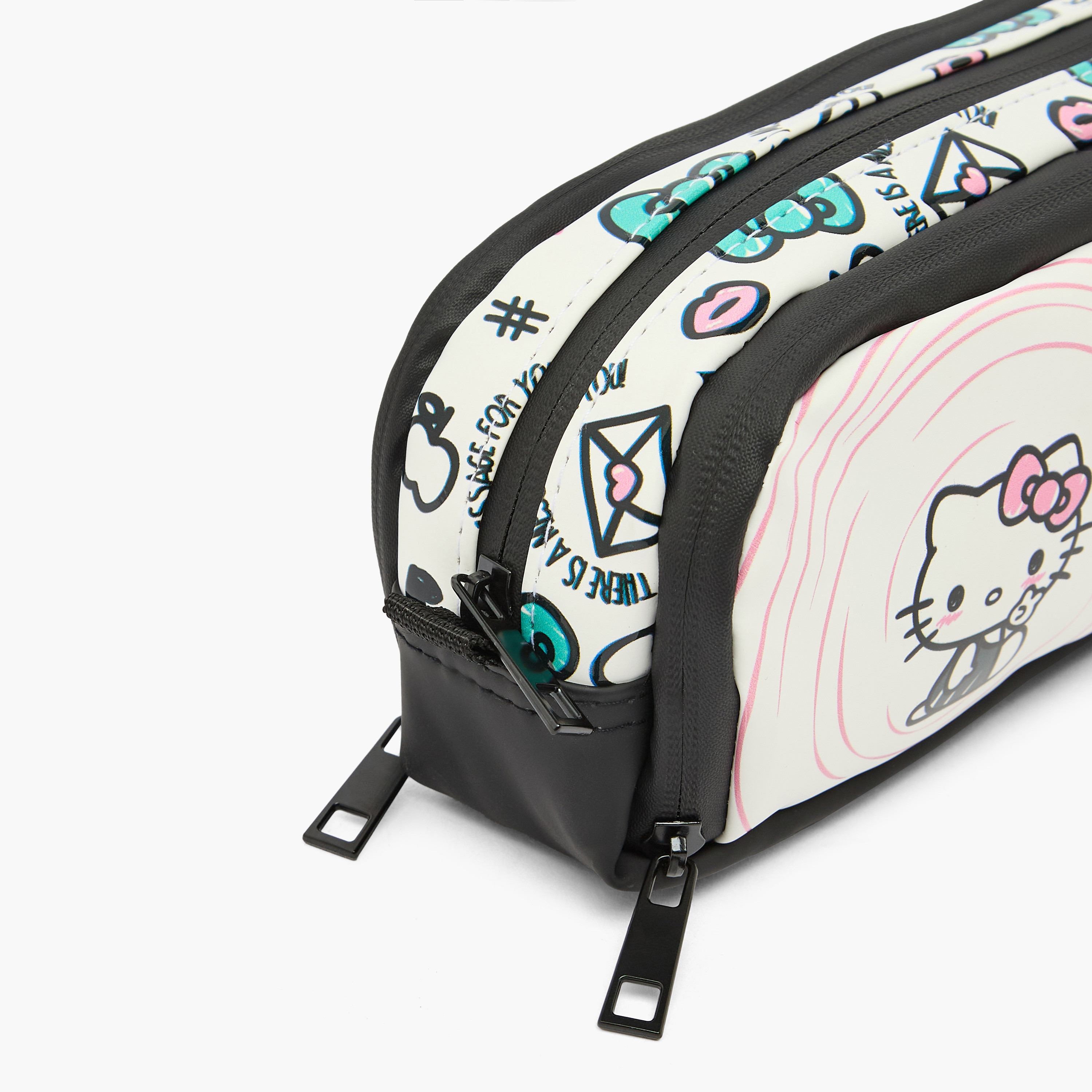 Sanrio Hello Kitty Print Pencil Pouch with 3 Compartments-school-stationery-pencilcases-image-5