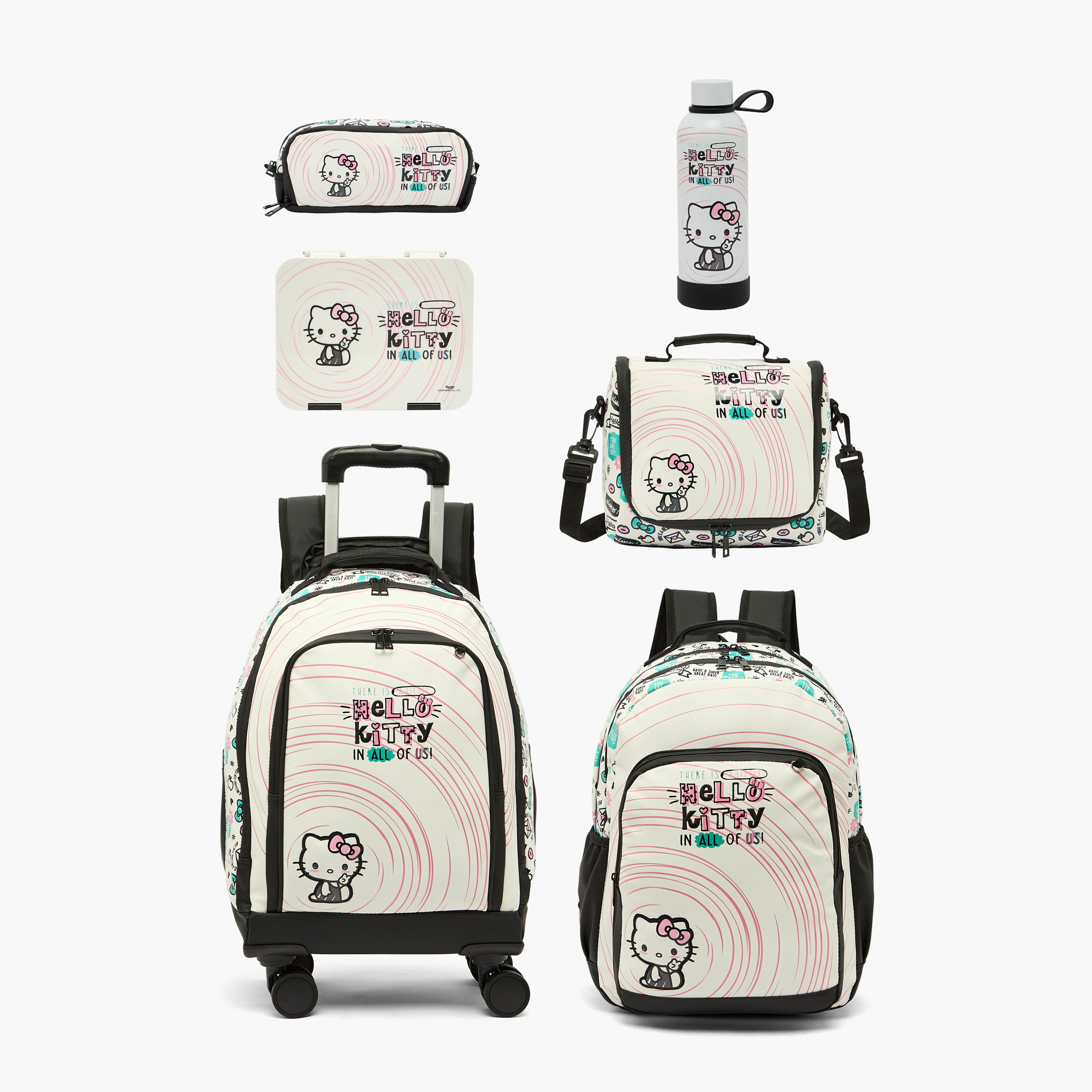 قارورة مياه ستانلس ستيل بغطاء لولبي وطبعات هالو كيتي ومقبض حلقي من سانريو-school-waterbottles-image-8