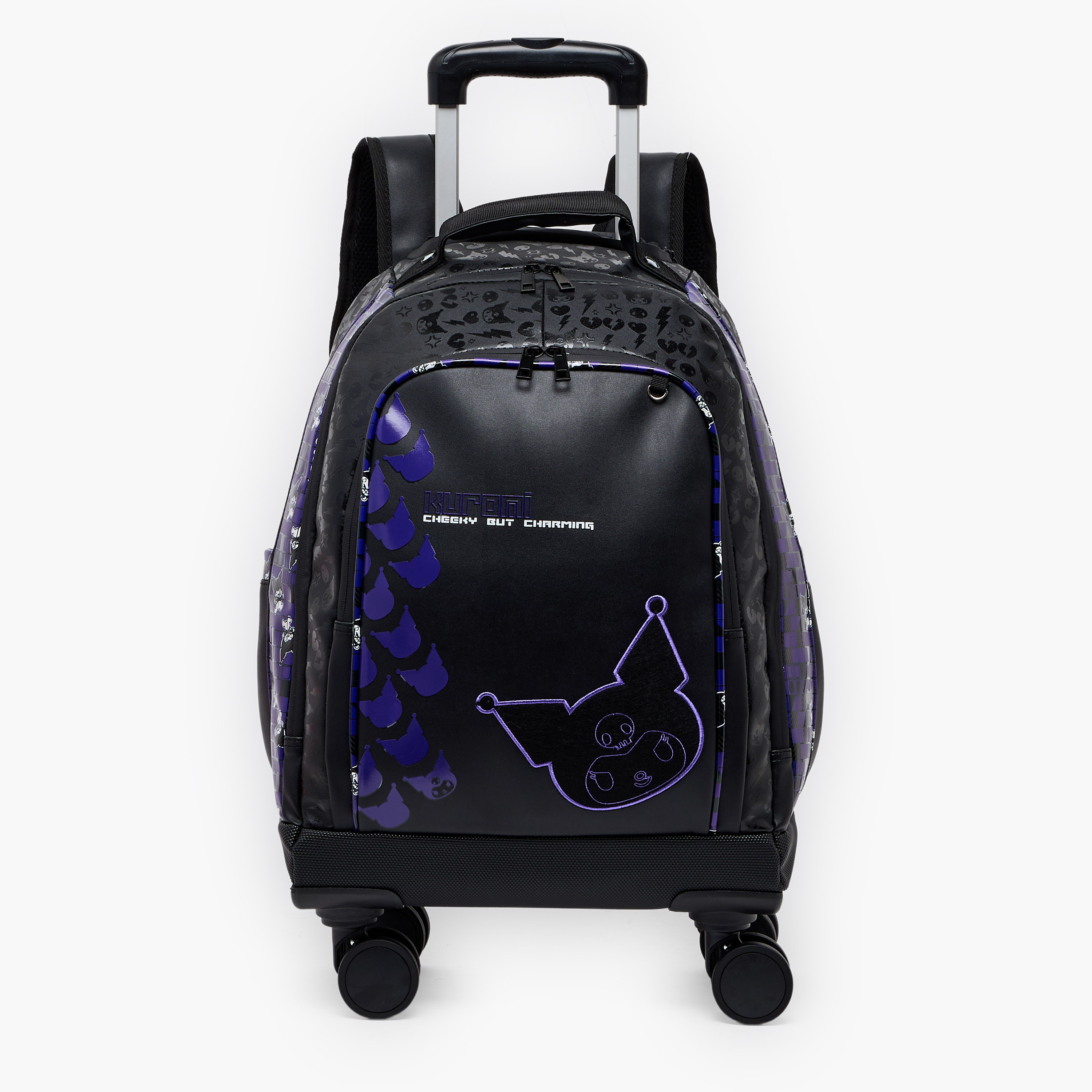 Sanrio Kuromi Print Trolley Bag for Girls 8-12 Years with Durable Wheels - 18 inches-school-bagsandbackpacks-trolleybags-image-1