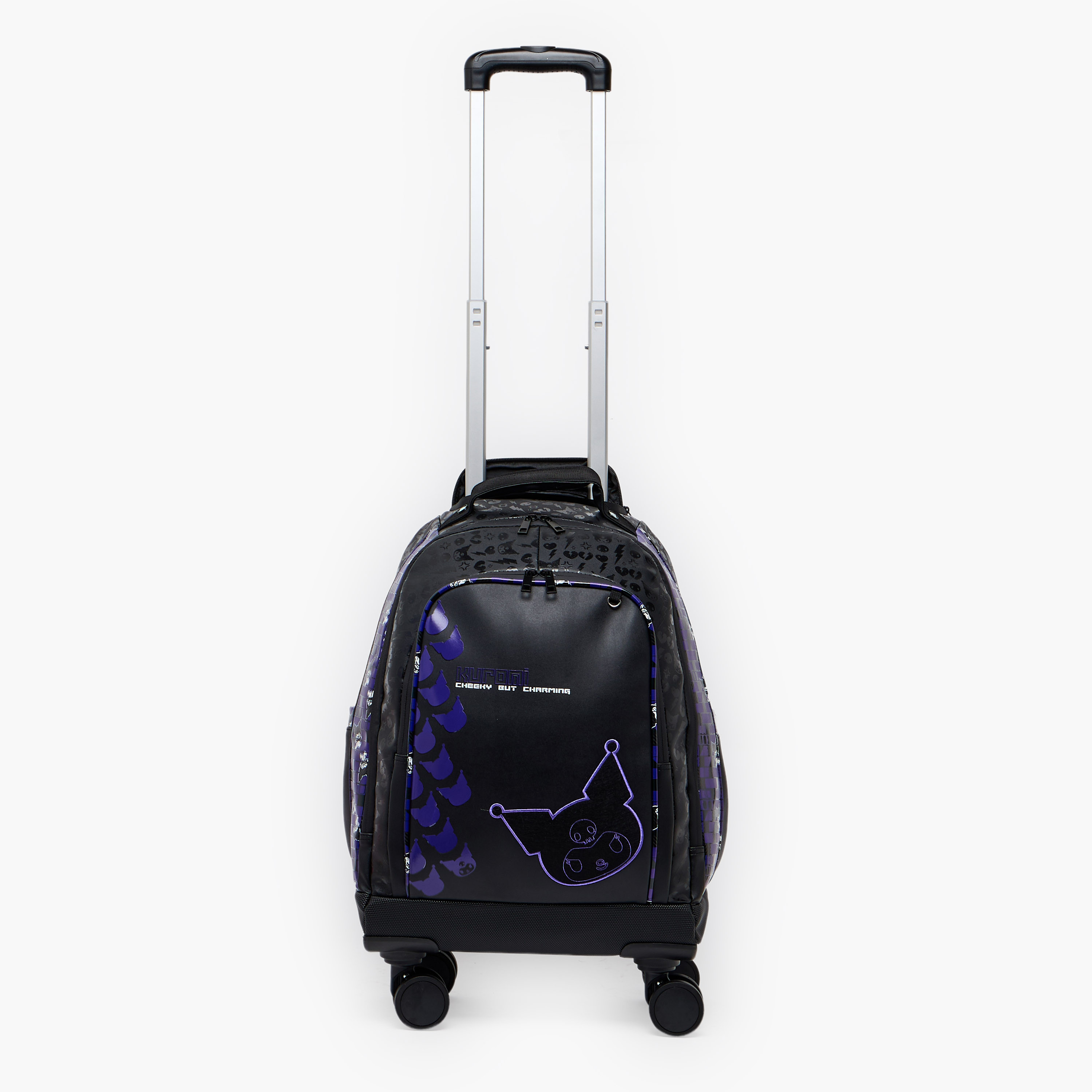 Sanrio Kuromi Print Trolley Bag for Girls 8-12 Years with Durable Wheels - 18 inches-school-bagsandbackpacks-trolleybags-image-4
