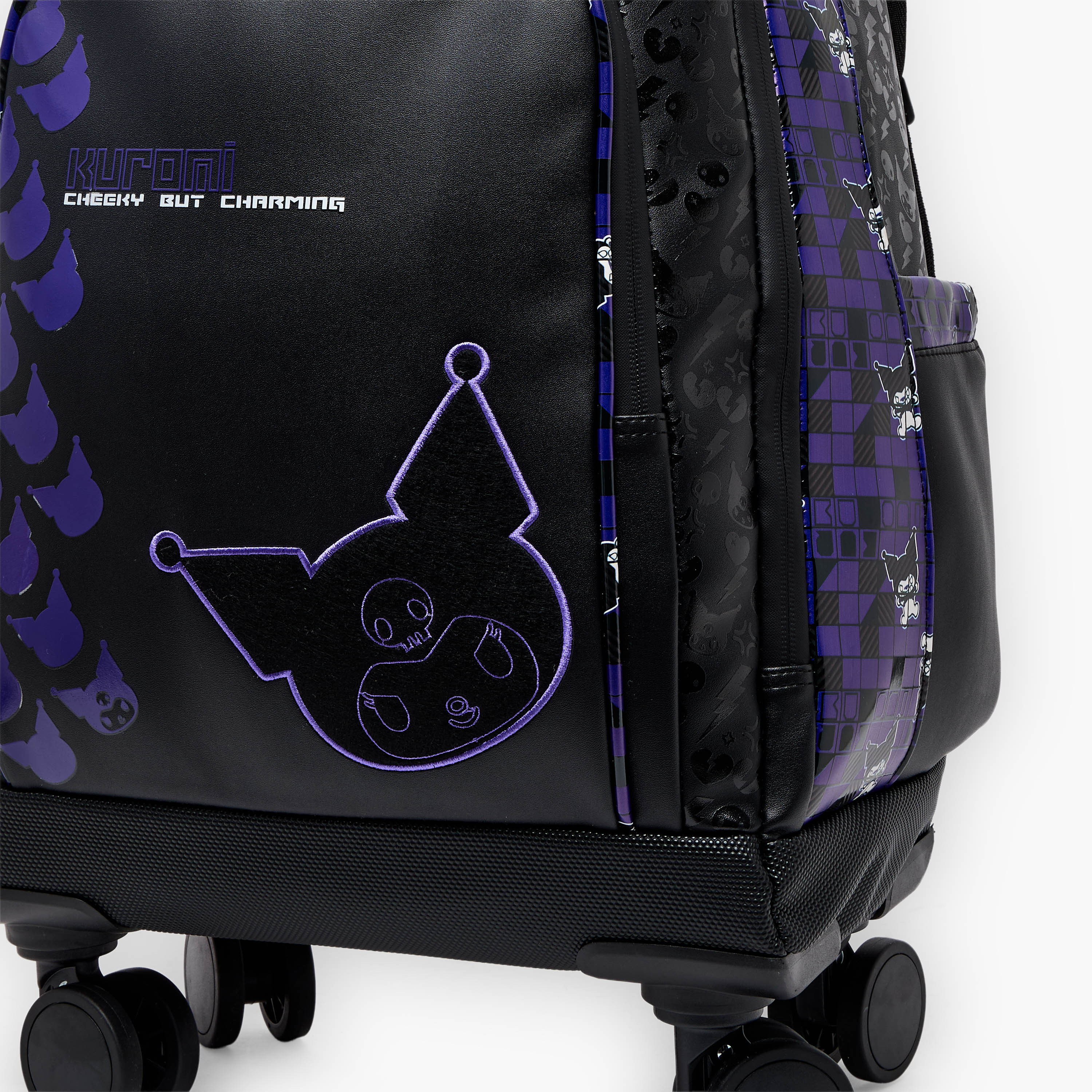 Sanrio Kuromi Print Trolley Bag for Girls 8-12 Years with Durable Wheels - 18 inches-school-bagsandbackpacks-trolleybags-image-5