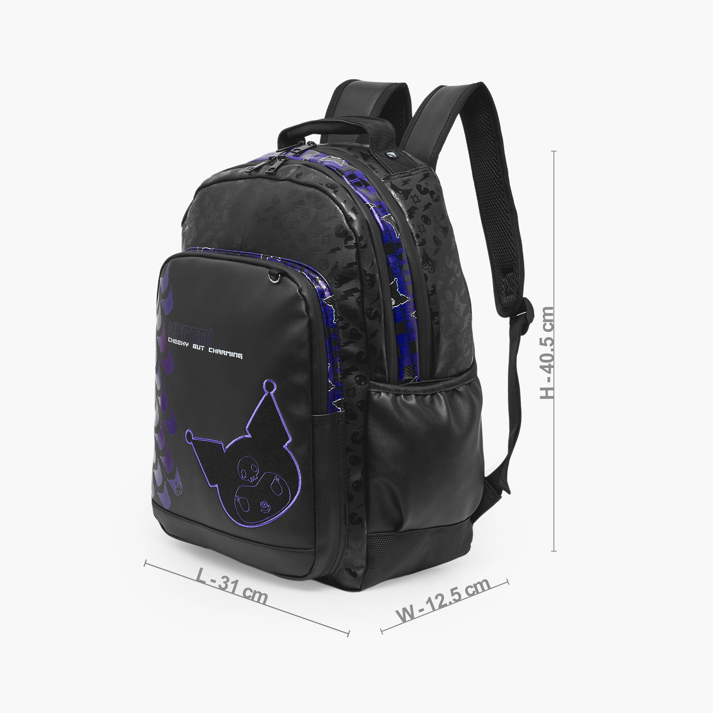 Sanrio Kuromi Print Backpack for Boys 8-12 Years with Padded Straps - 17 inches-school-bagsandbackpacks-backpacks-image-8