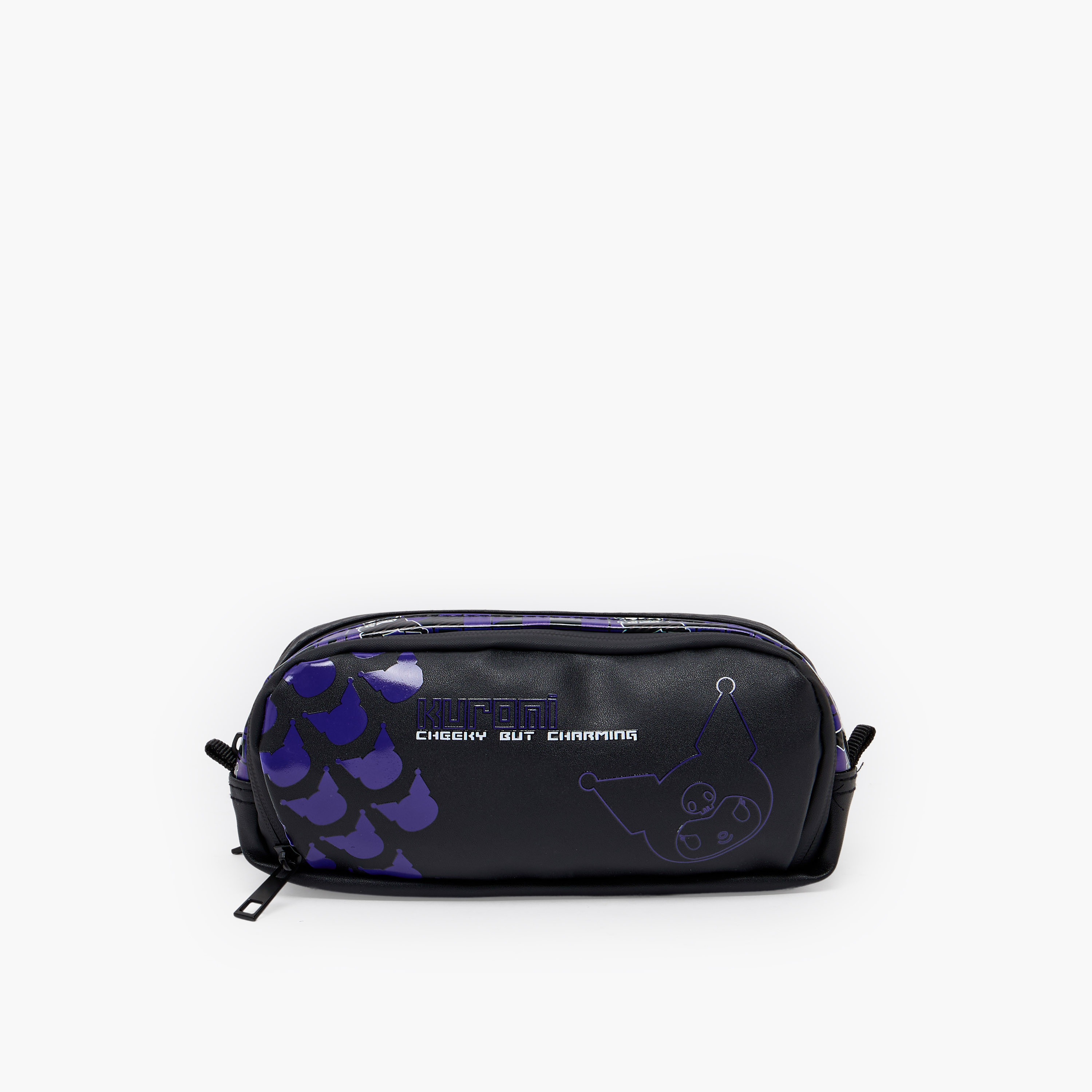 Sanrio Kuromi Print Pencil Pouch with 3 Compartments-school-stationery-pencilcases-image-1