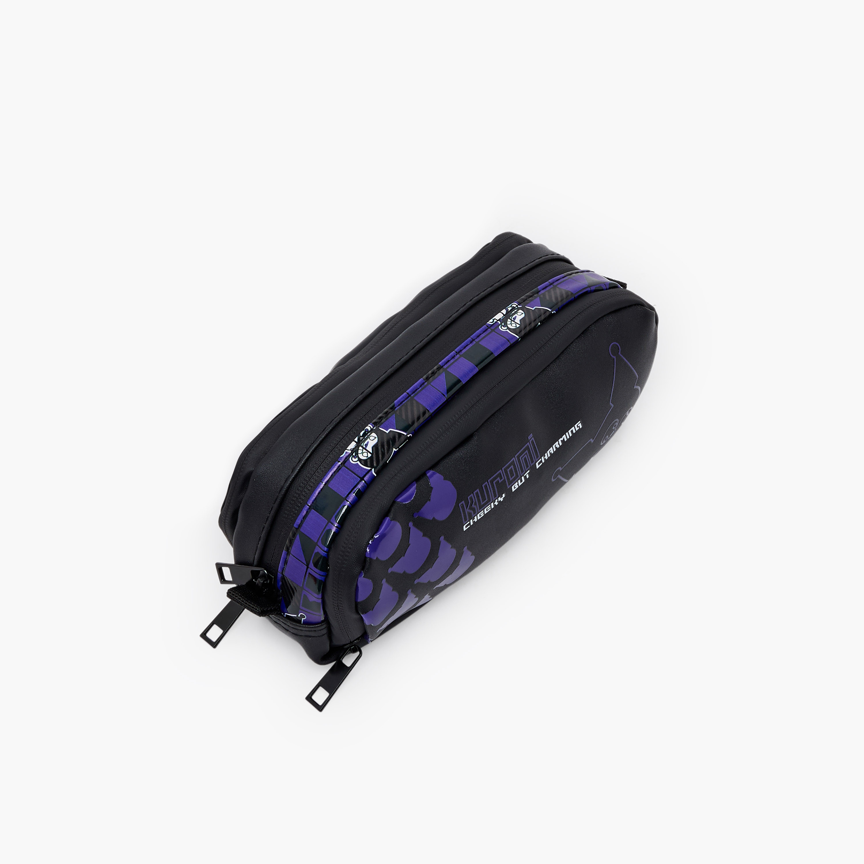 Sanrio Kuromi Print Pencil Pouch with 3 Compartments-school-stationery-pencilcases-image-2