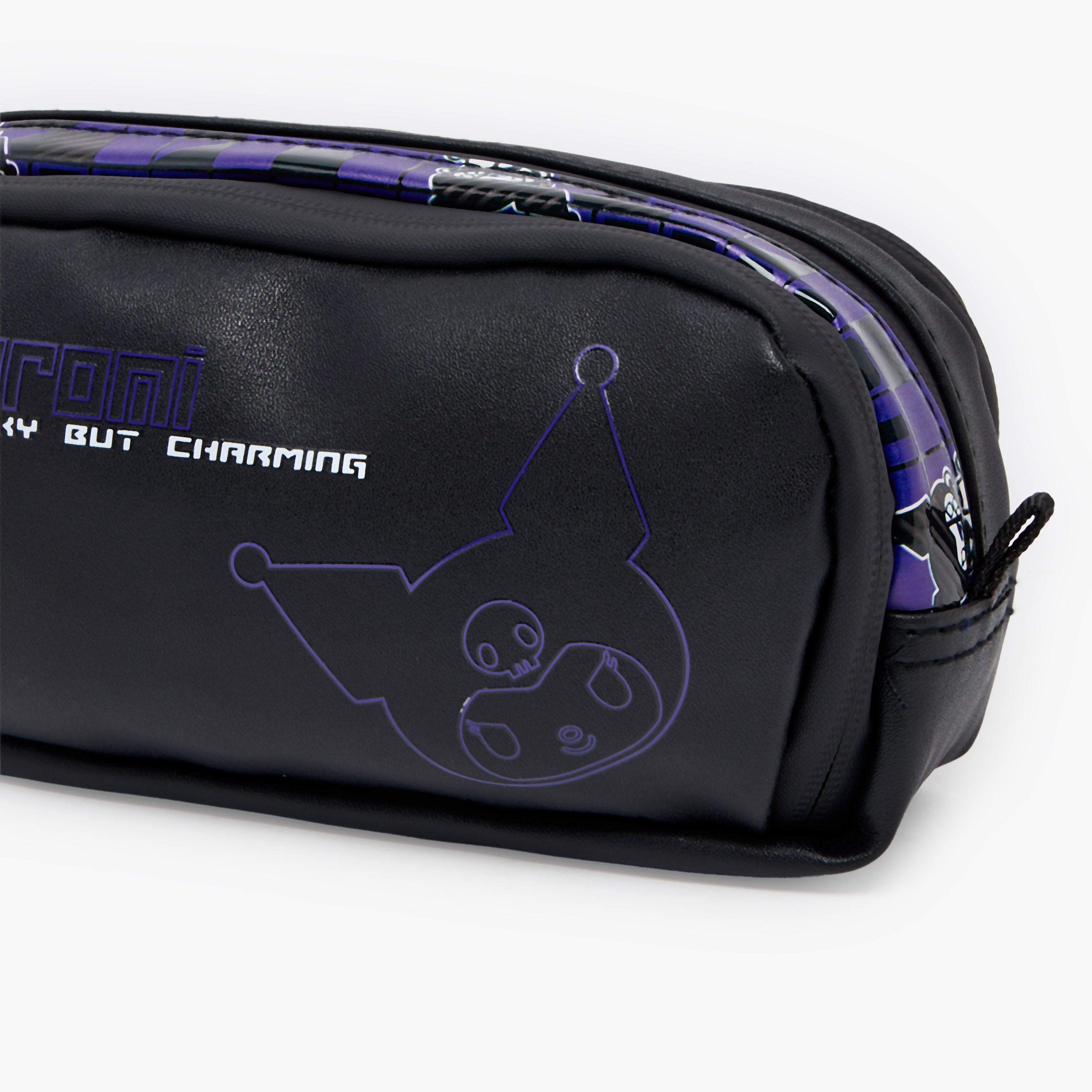 Sanrio Kuromi Print Pencil Pouch with 3 Compartments-school-stationery-pencilcases-image-6