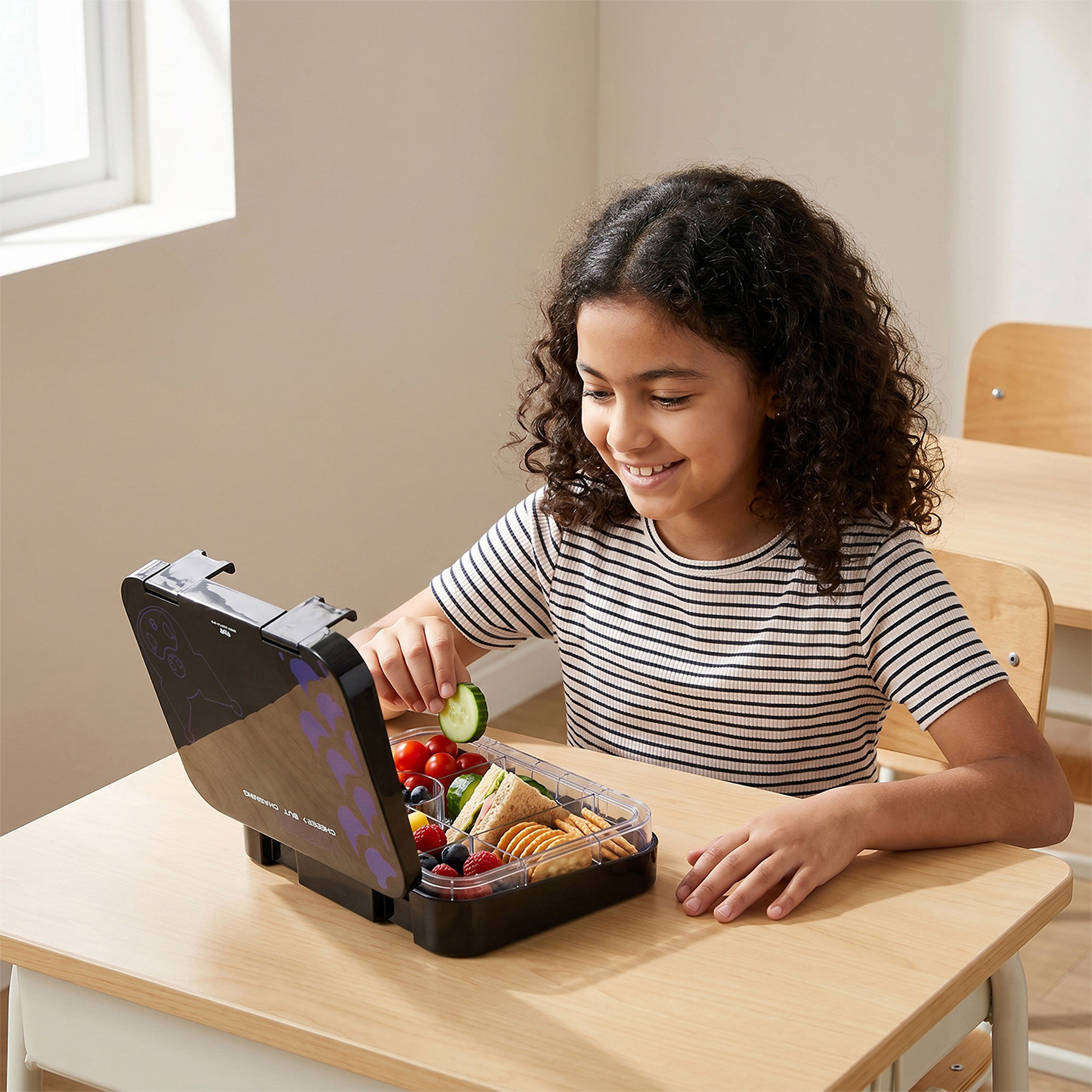 صندوق غداء بينتو بمشبك إغلاق وطبعات للبنات من سانريو-school-lunchessentials-lunchboxes-image-3