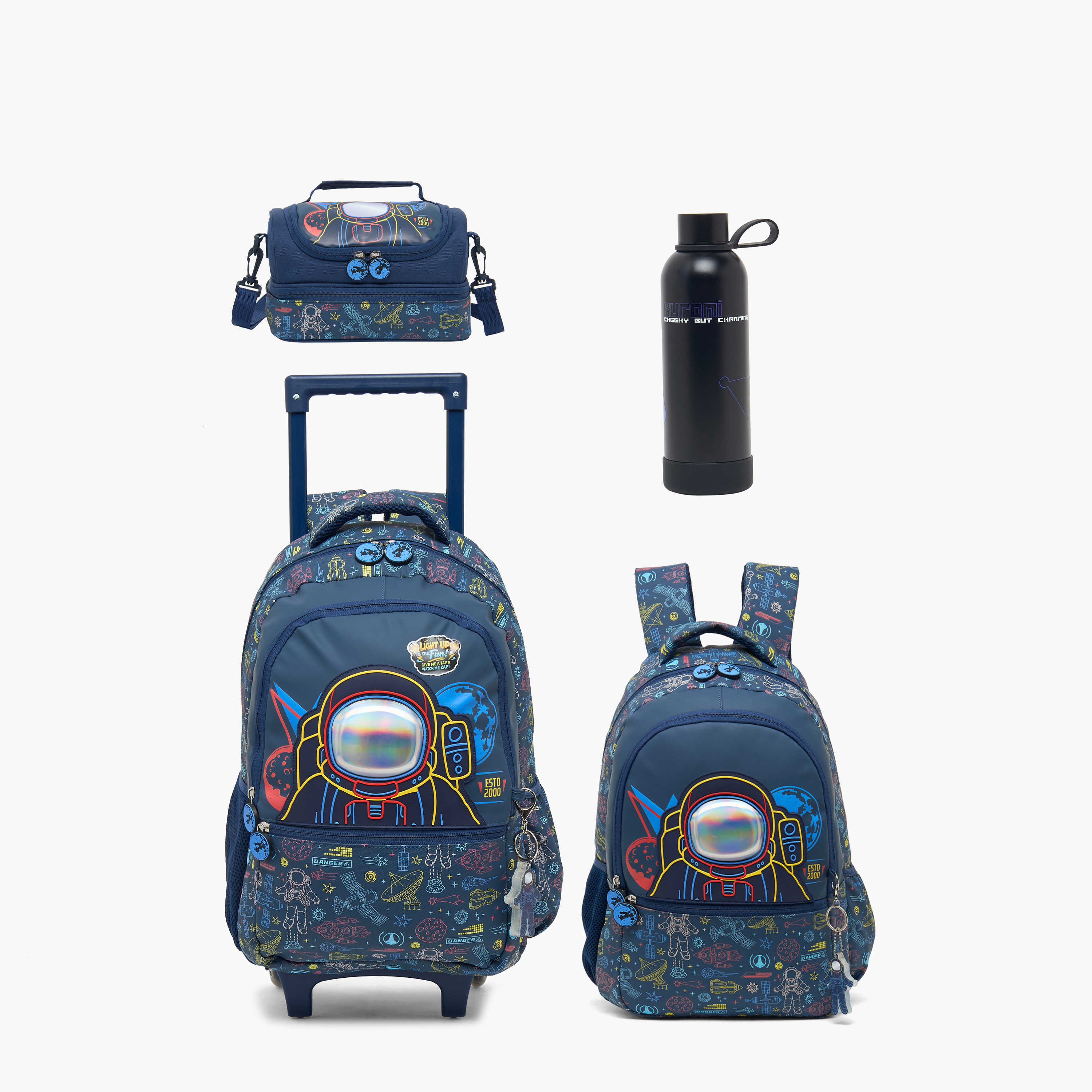 قارورة مياه ستانلس ستيل بطبعات كورومي ومقبض حلقي من سانريو-school-waterbottles-image-8