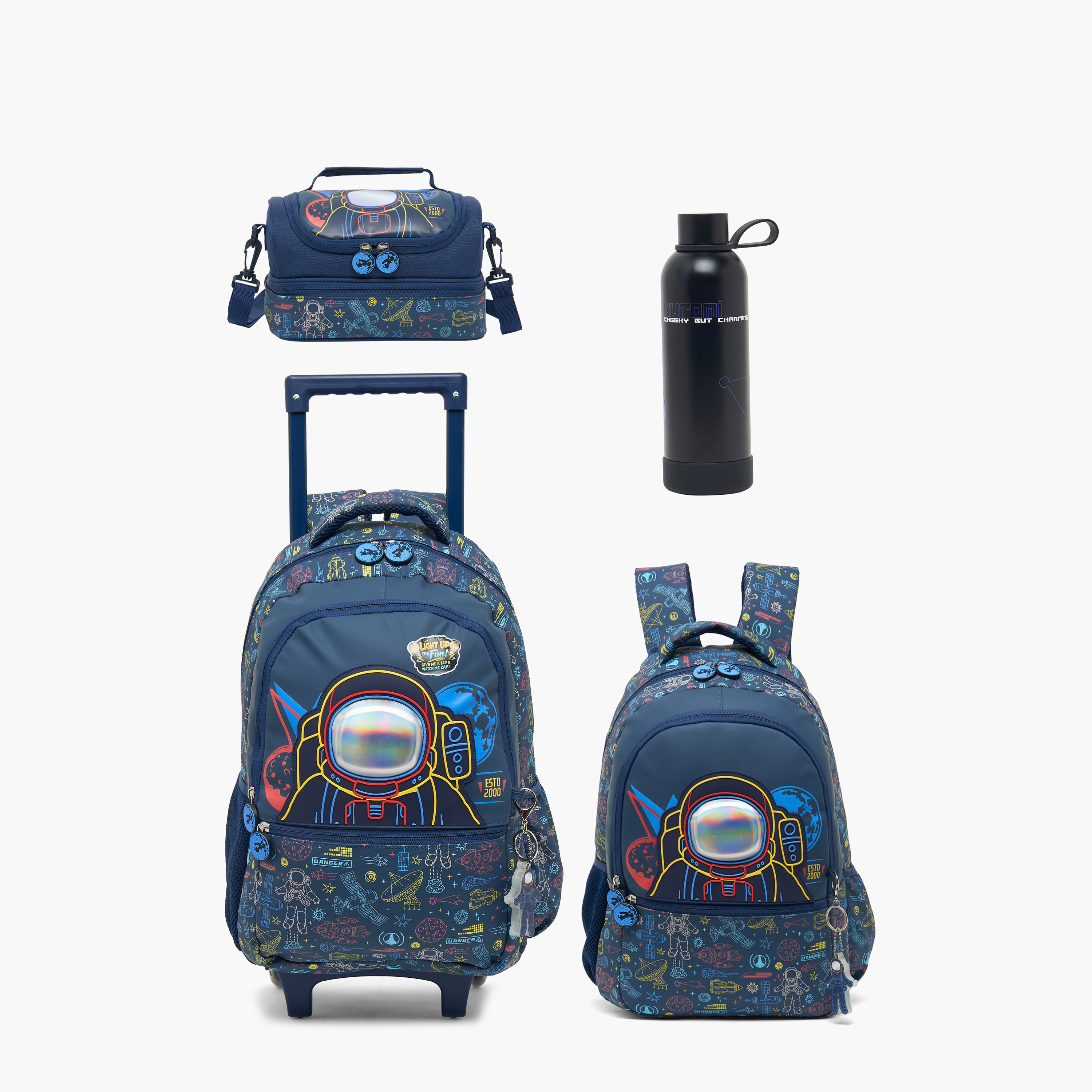 قارورة مياه ستانلس ستيل بطبعات كورومي ومقبض حلقي من سانريو-school-waterbottles-image-9