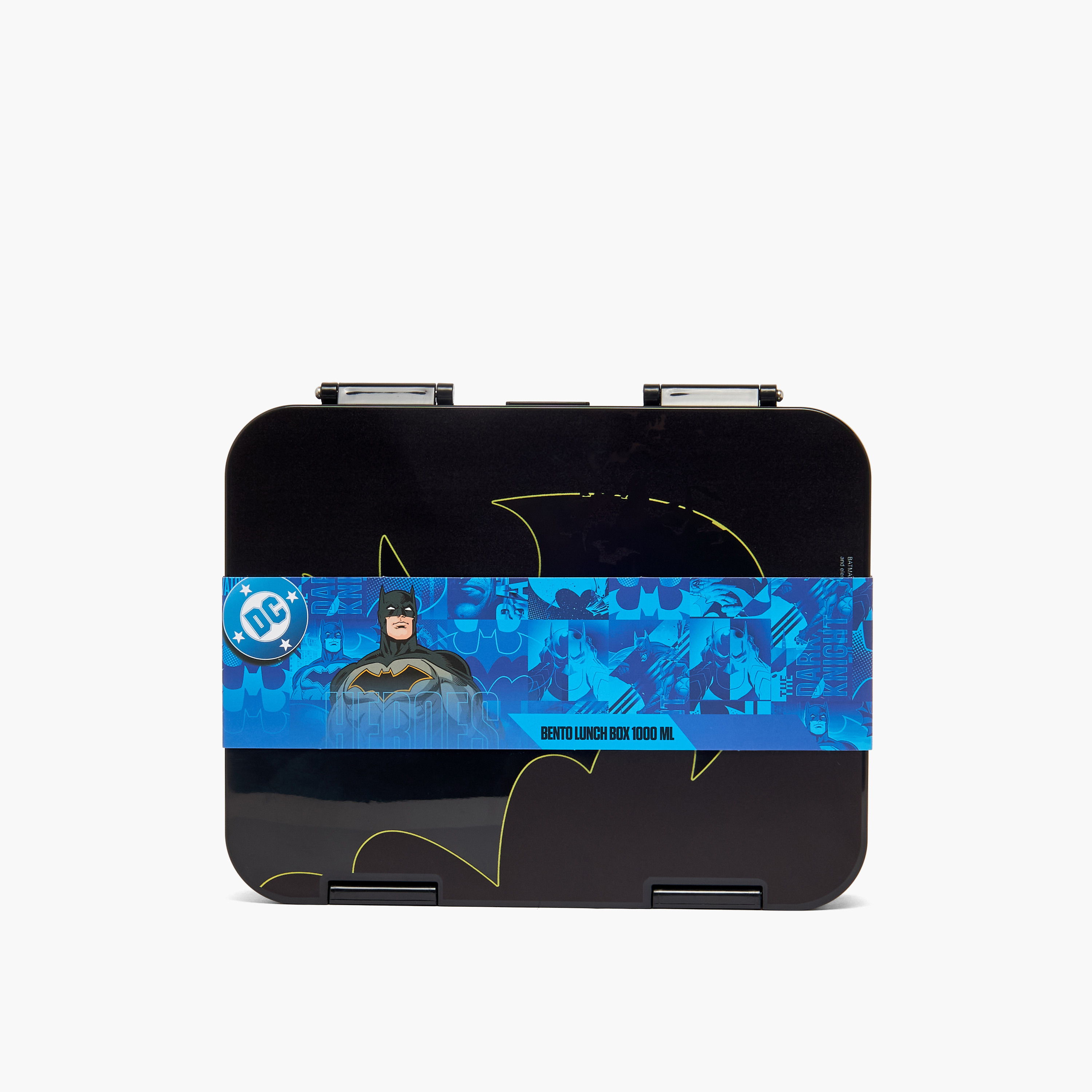 صندوق غداء بينتو بطبعات باتمان بغطاء بقفل إغلاق للأولاد - 1 لتر-school-lunchessentials-lunchboxes-image-11