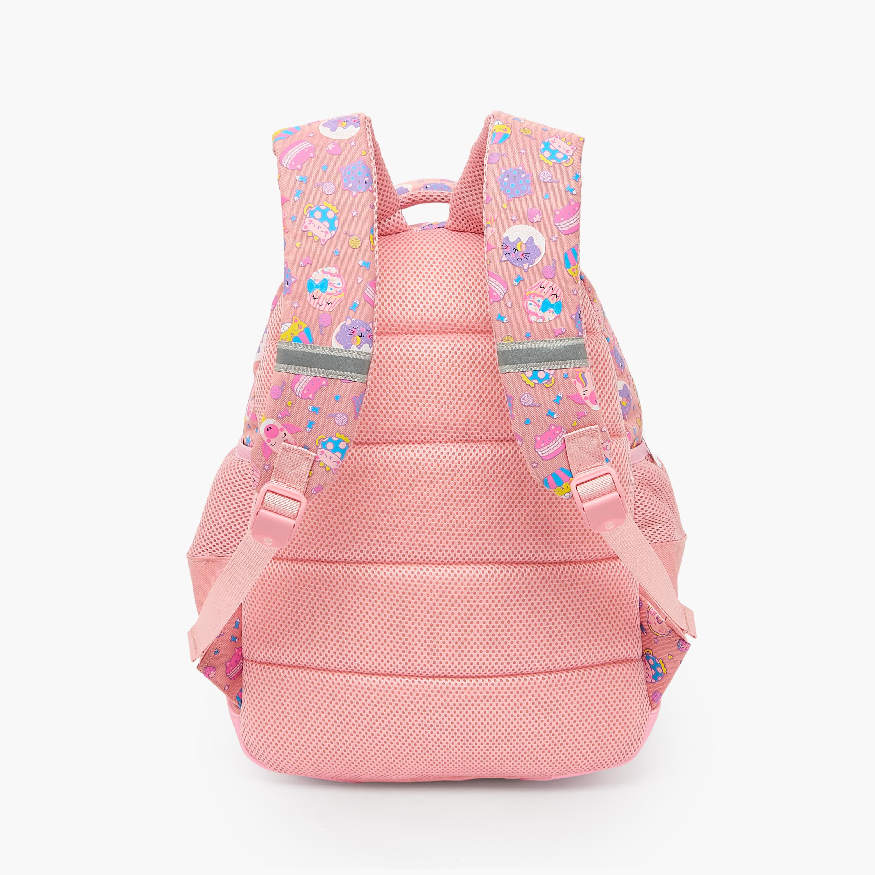 Riddle Cupcake Print Backpack for Girls 5-8 Years with Padded Shoulder Straps-school-bagsandbackpacks-backpacks-image-12