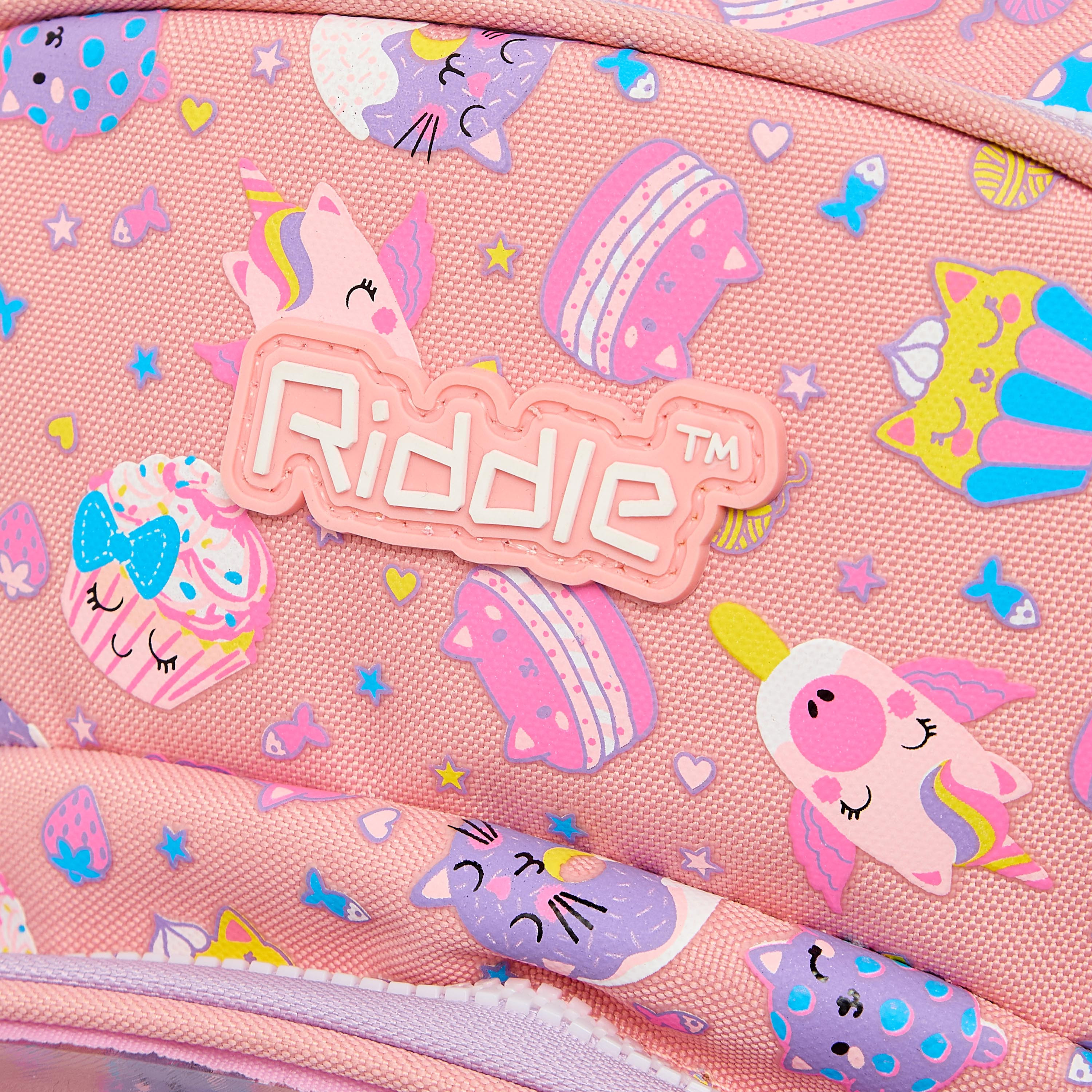 Riddle Cupcake Print Backpack for Girls 5-8 Years with Padded Shoulder Straps-school-bagsandbackpacks-backpacks-image-4