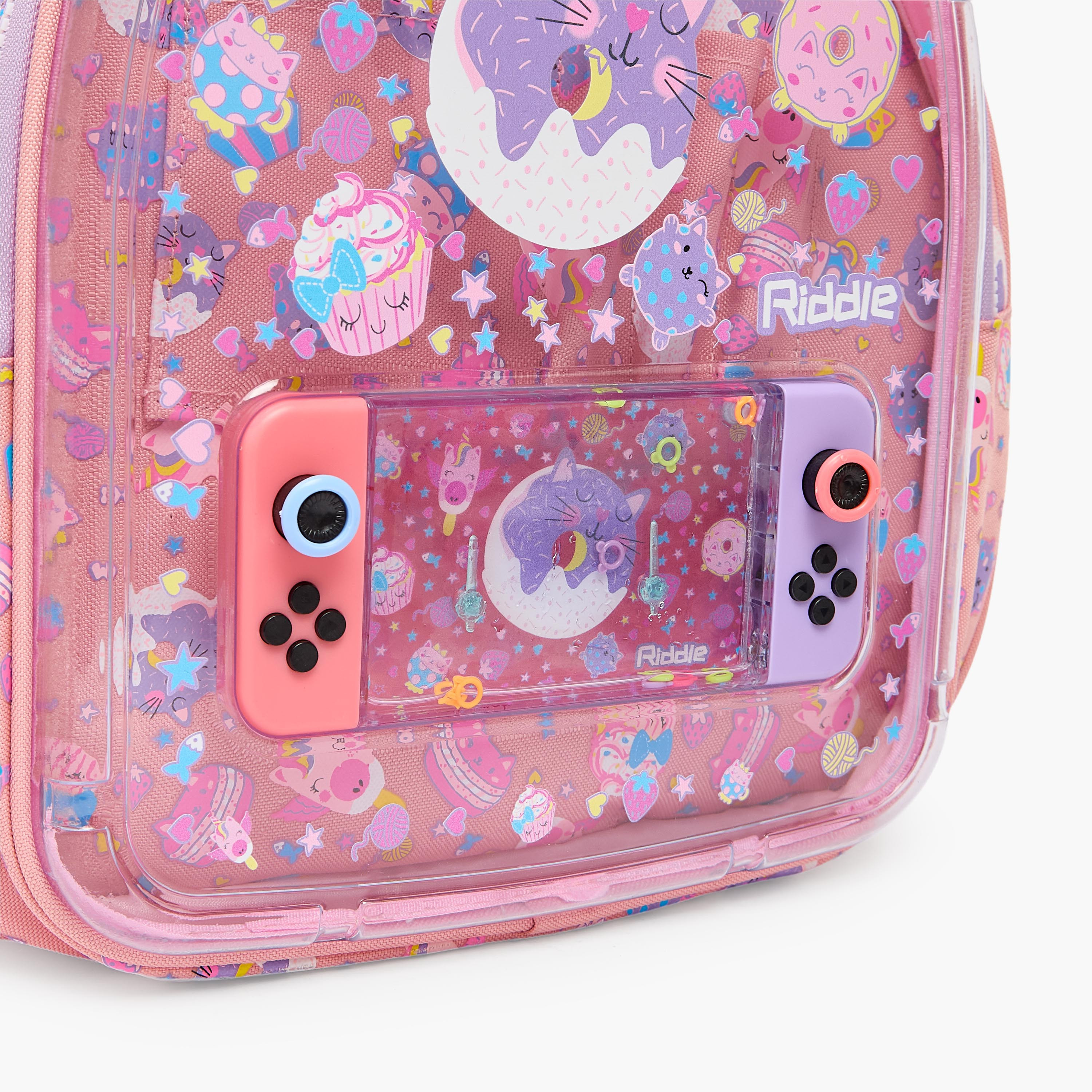 Riddle Cupcake Print Backpack for Girls 5-8 Years with Padded Shoulder Straps-school-bagsandbackpacks-backpacks-image-6