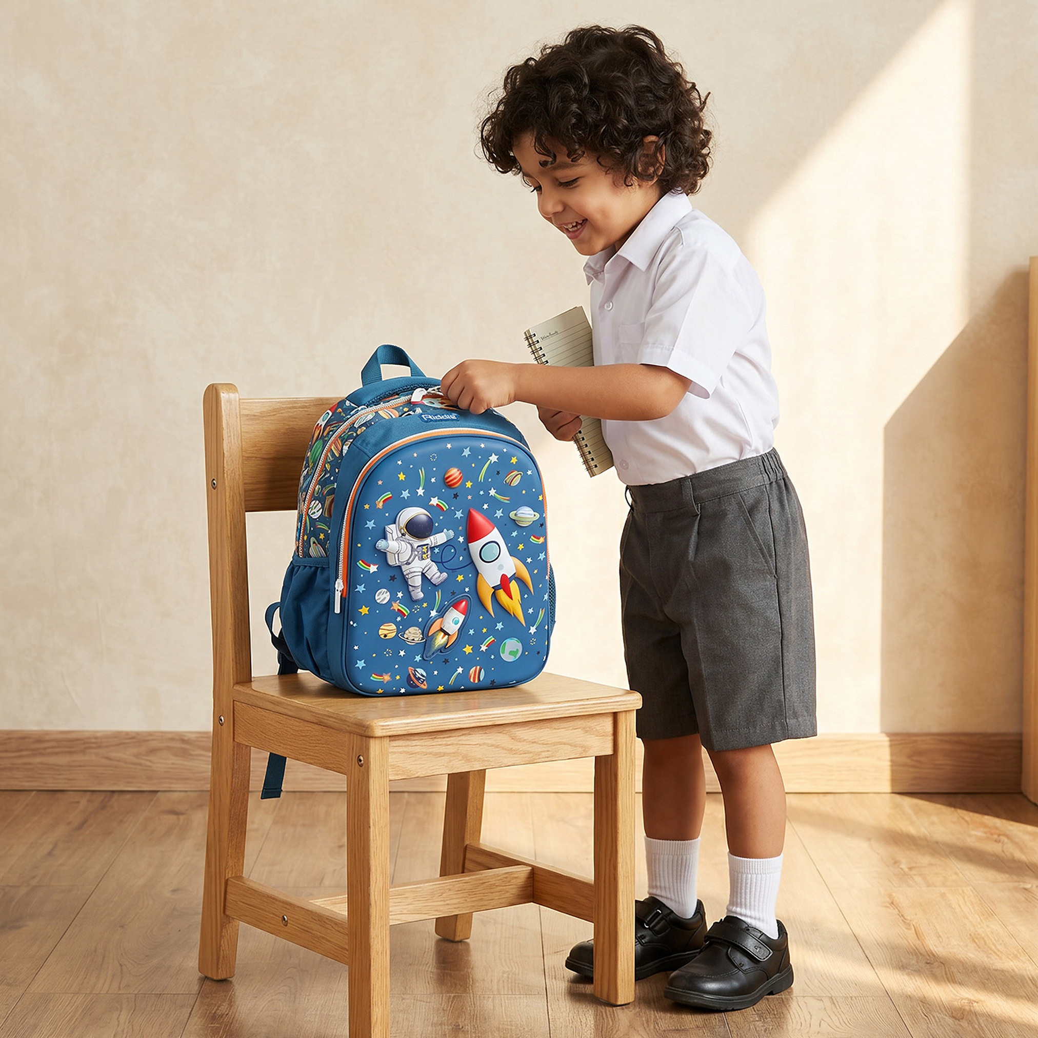 Riddle Astronaut Print Backpack for Boys 3-5 Years with Padded Shoulder Straps-school-bagsandbackpacks-backpacks-image-3