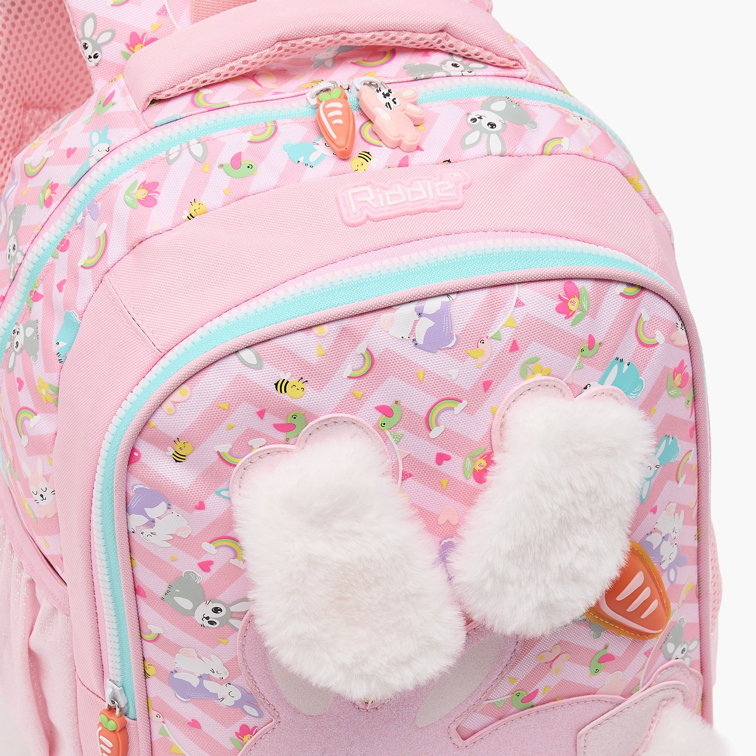 شنطة ظهر بطبعة أرنب للبنات من 3-5 سنوات مع أحزمة مبطنة من ريدل-school-bagsandbackpacks-backpacks-image-3