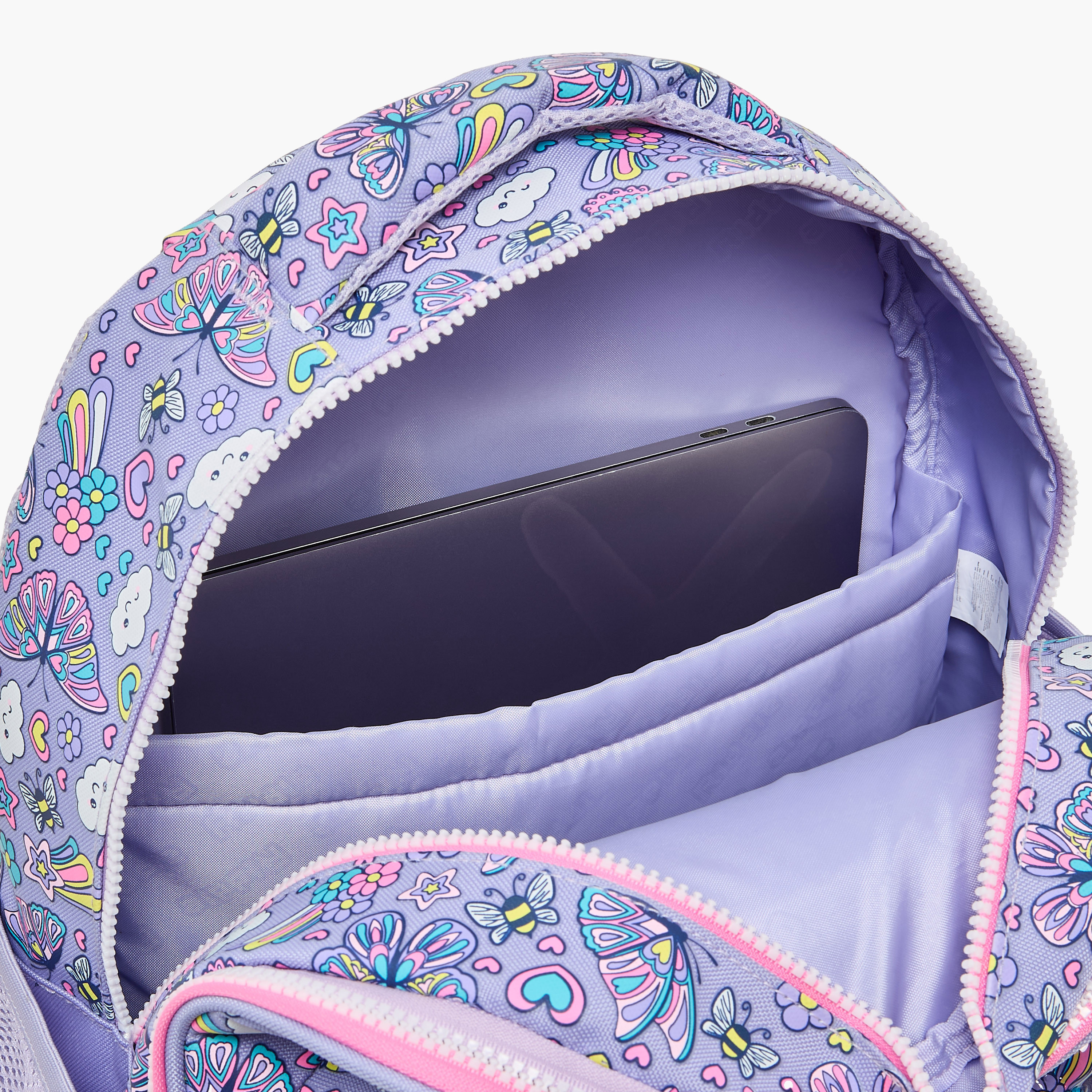 شنطة ظهر للبنات 5-8 سنوات بأحزمة كتف مبطنة قابلة للتعديل وطبعات فراشة من ريدل-school-bagsandbackpacks-backpacks-image-4