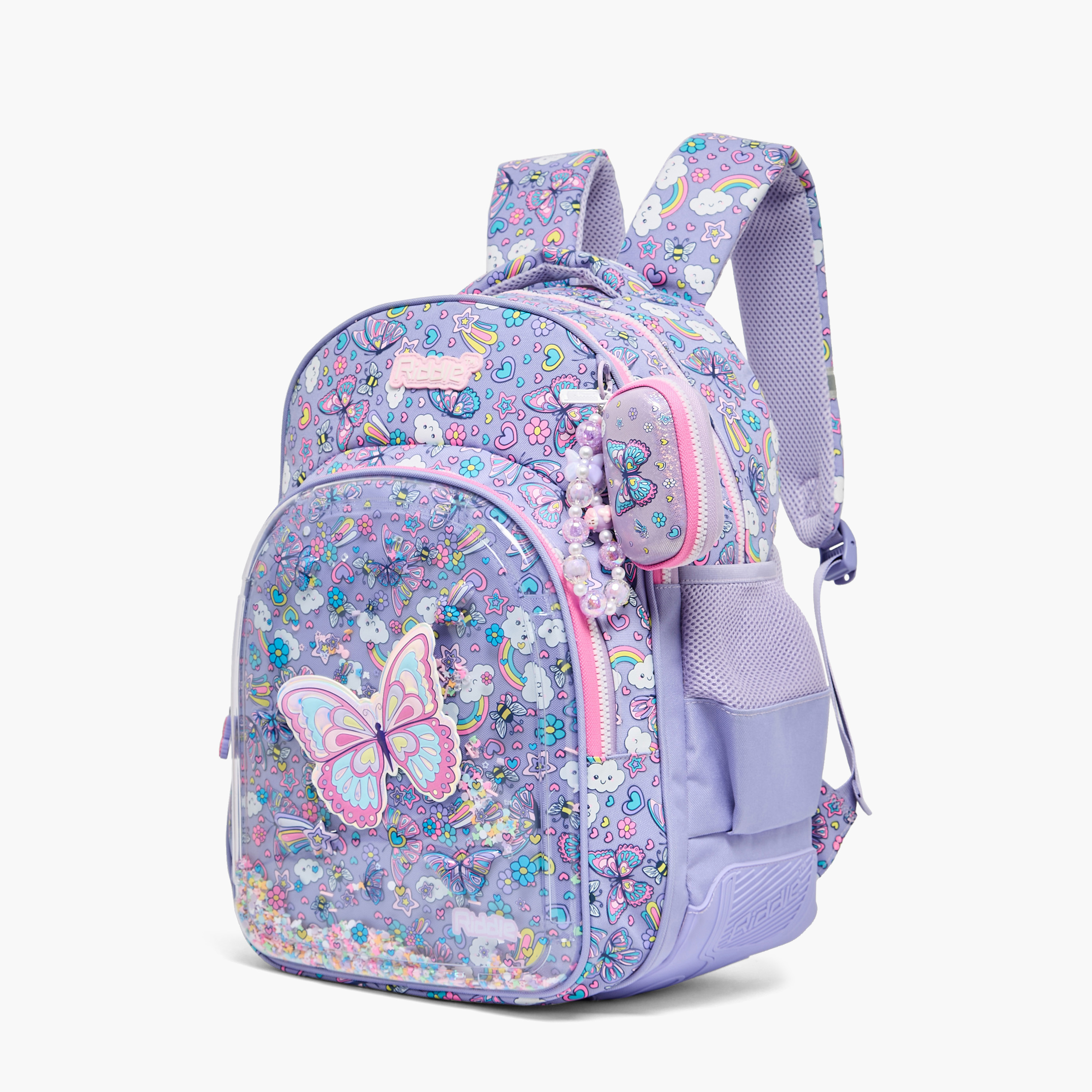 شنطة ظهر للبنات 5-8 سنوات بأحزمة كتف مبطنة قابلة للتعديل وطبعات فراشة من ريدل-school-bagsandbackpacks-backpacks-image-5