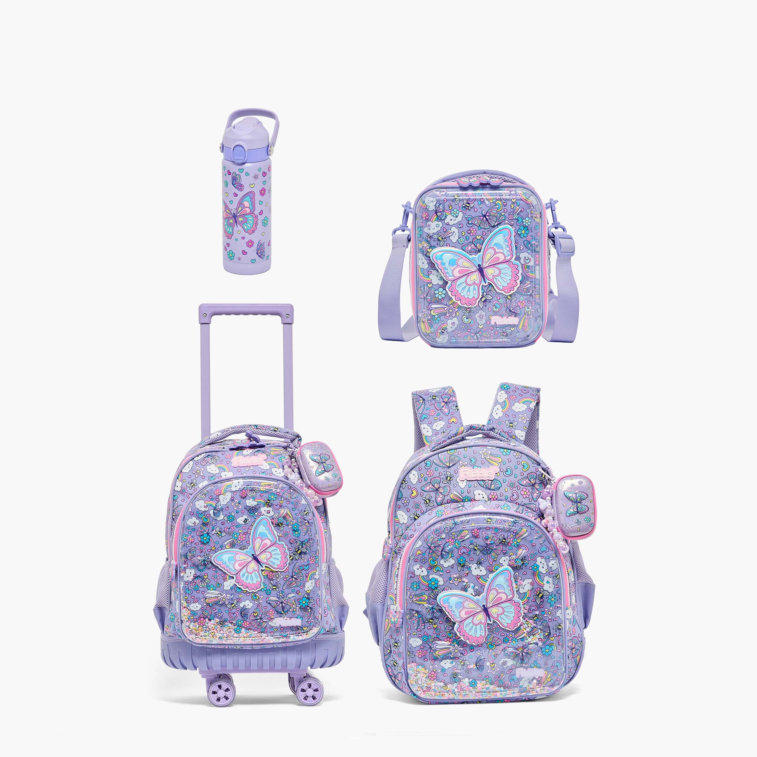 شنطة ظهر للبنات 5-8 سنوات بأحزمة كتف مبطنة قابلة للتعديل وطبعات فراشة من ريدل-school-bagsandbackpacks-backpacks-image-8