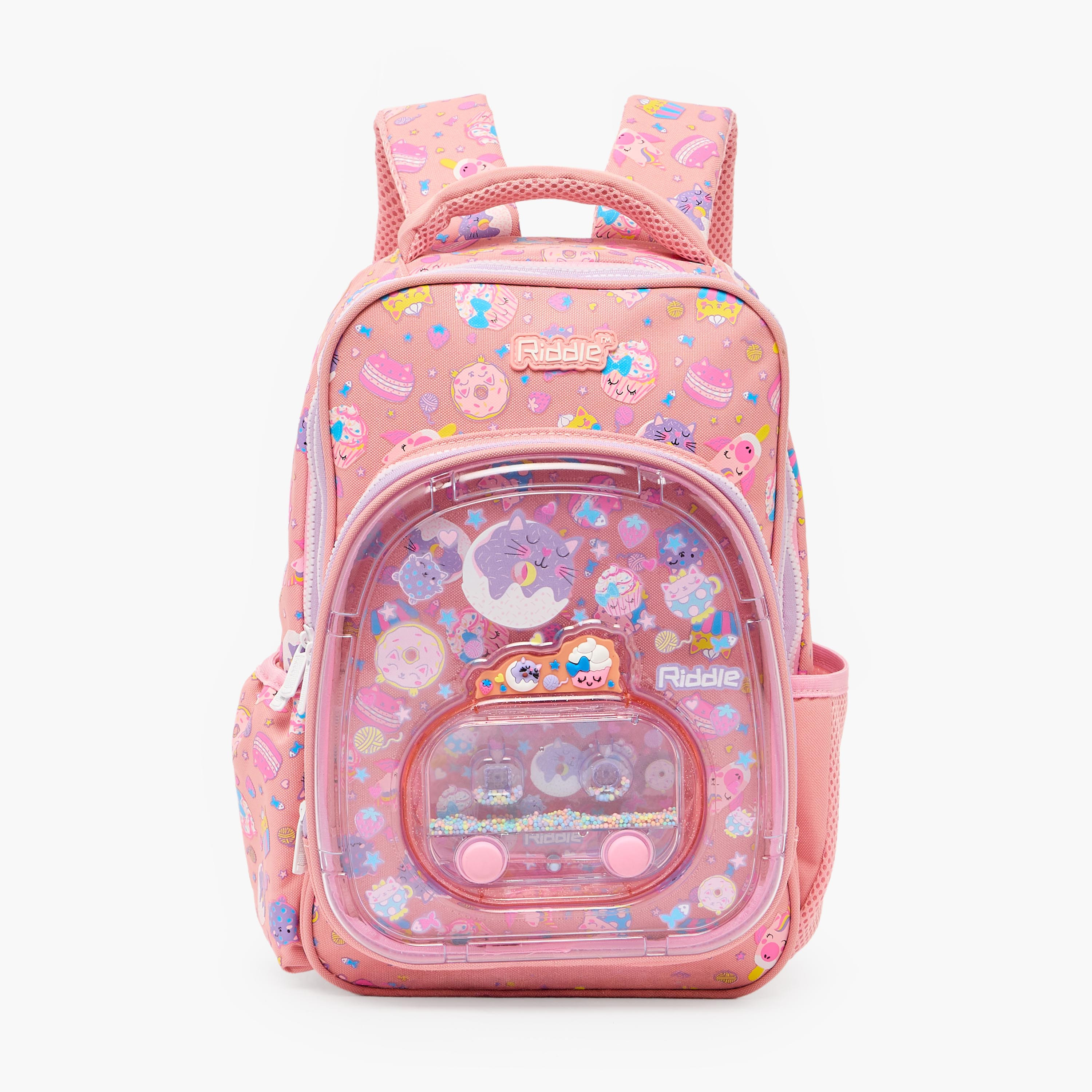 شنطة ظهر للبنات بطبعات للأعمار من 3 إلى 5 سنوات مع أحزمة كتف مبطنة من ريدل-school-bagsandbackpacks-backpacks-image-2