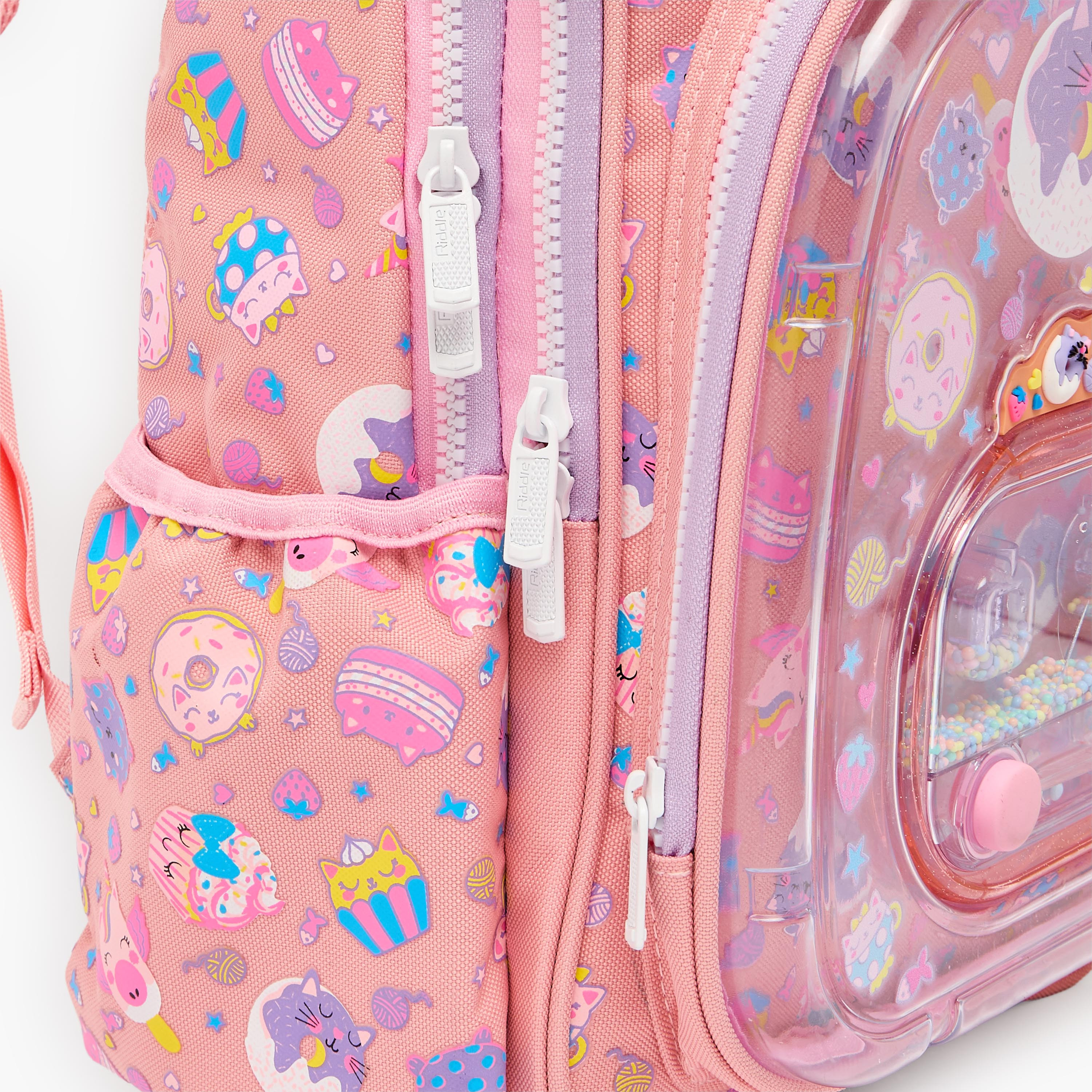 شنطة ظهر للبنات بطبعات للأعمار من 3 إلى 5 سنوات مع أحزمة كتف مبطنة من ريدل-school-bagsandbackpacks-backpacks-image-3