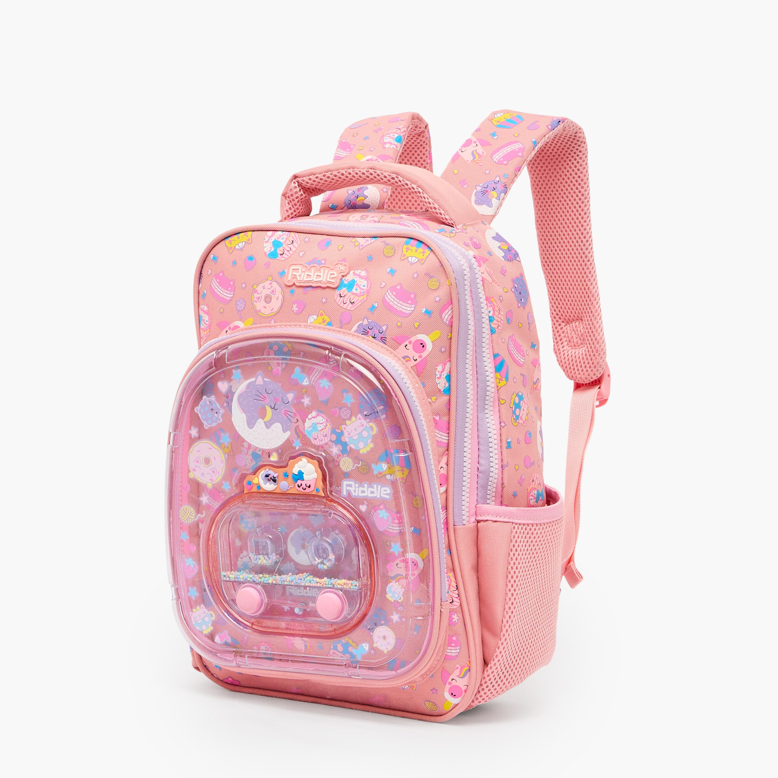 شنطة ظهر للبنات بطبعات للأعمار من 3 إلى 5 سنوات مع أحزمة كتف مبطنة من ريدل-school-bagsandbackpacks-backpacks-image-6