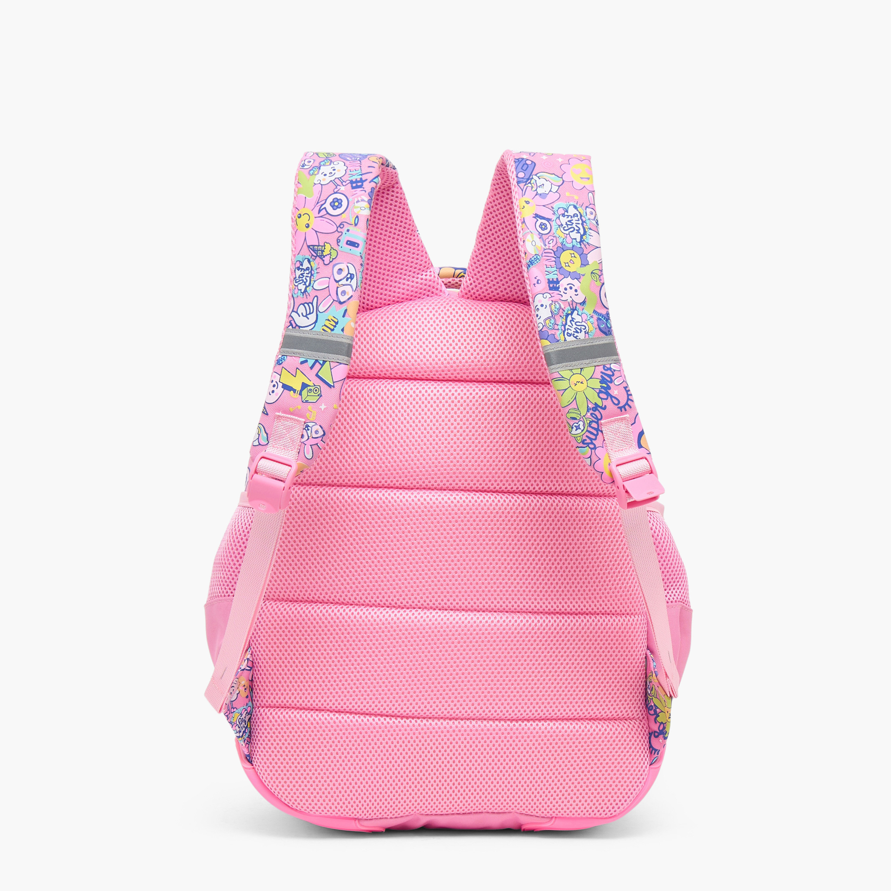 Riddle Floral Print Backpack for Girls 5-8 Years with Padded Shoulder Straps-school-bagsandbackpacks-backpacks-image-9