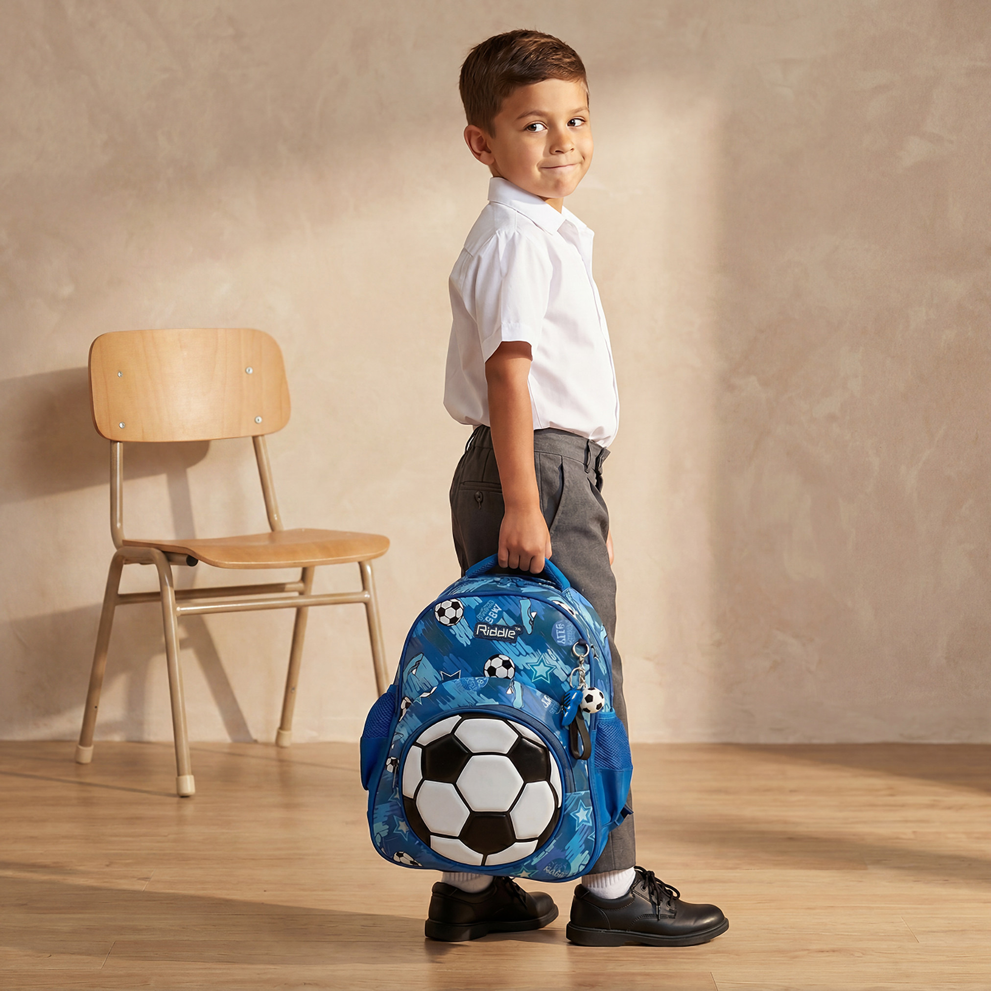 Riddle Football Print Backpack for Boys 5-8 Years with Padded Adjustable Straps-school-bagsandbackpacks-backpacks-image-3