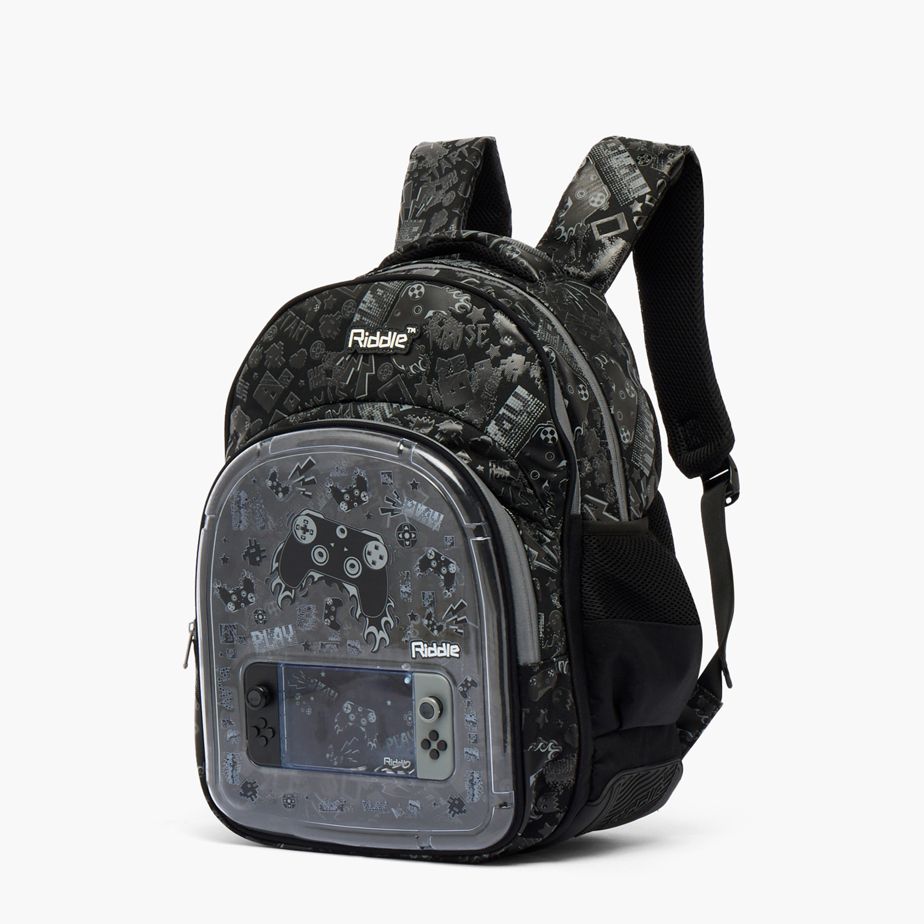 Riddle Gaming Print Backpack for Girls 3-5 Years with Padded Shoulder Straps - 14 inches-school-bagsandbackpacks-backpacks-image-6