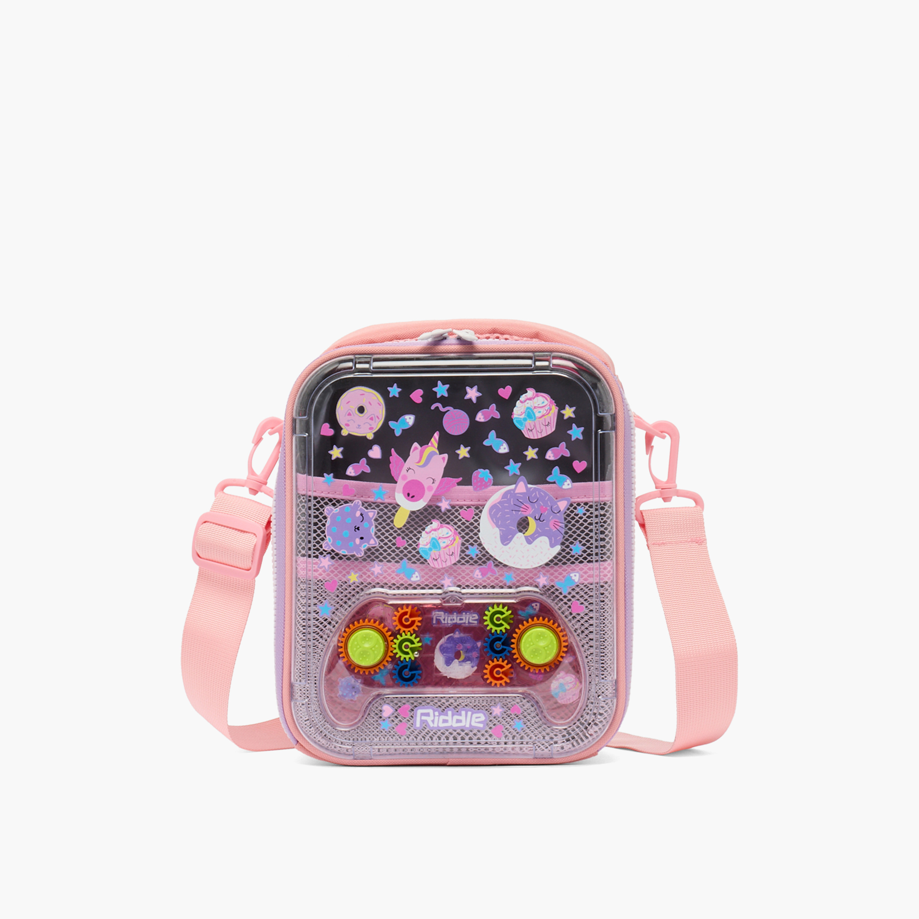 Riddle Game Controller Accent Lunch Bag for Girls 5-8 Years with Detachable Strap-school-lunchessentials-lunchbags-image-1