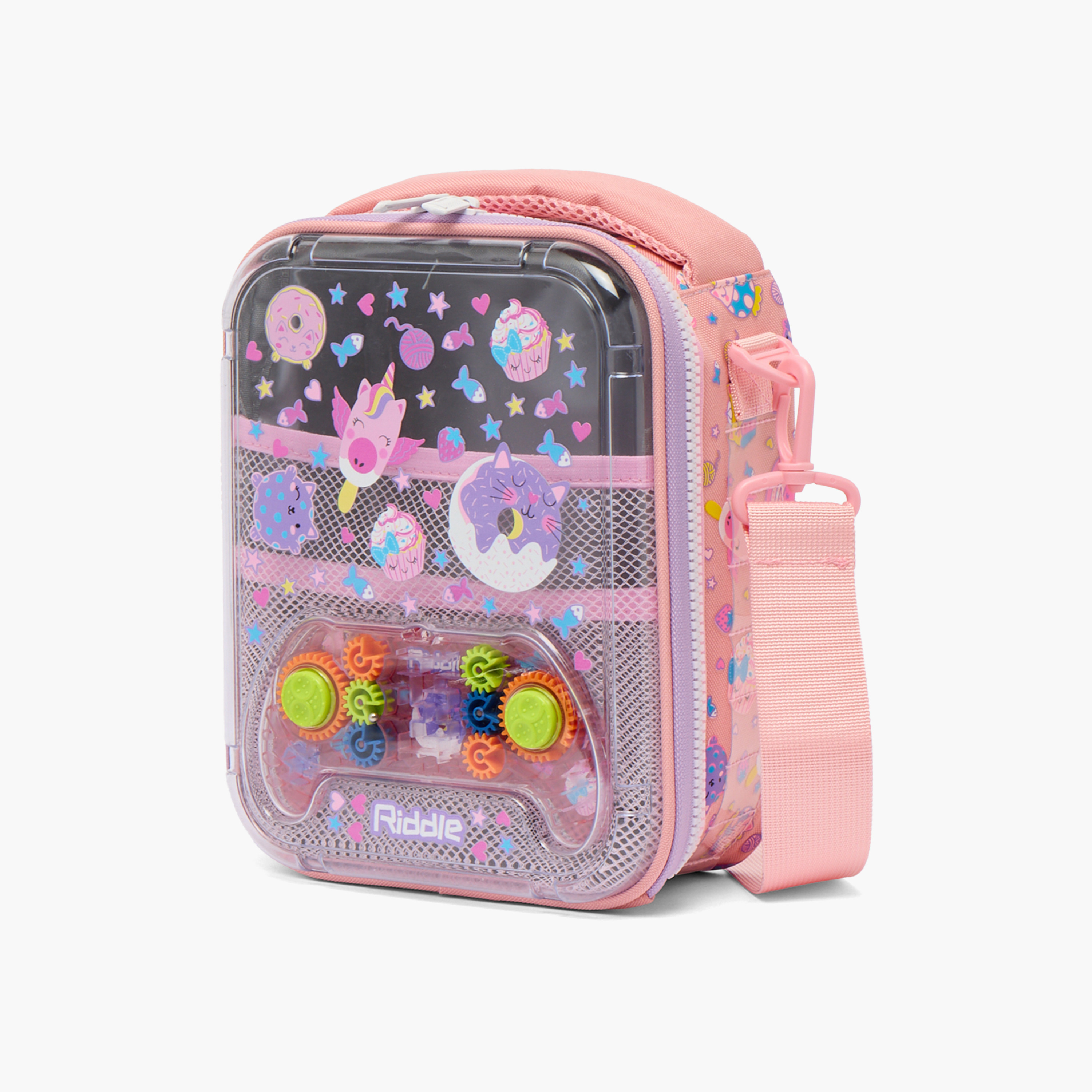 Riddle Game Controller Accent Lunch Bag for Girls 5-8 Years with Detachable Strap-school-lunchessentials-lunchbags-image-11