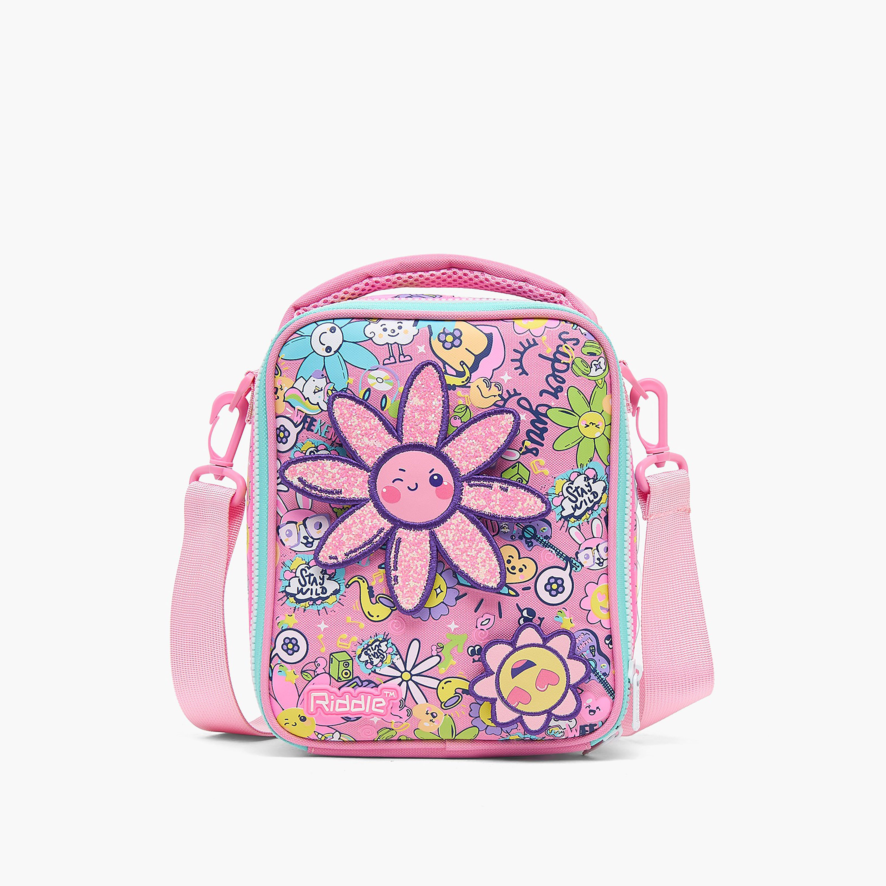 Riddle Floral Print Lunch Bag for Girls 5-8 Years with Insulation-school-lunchessentials-lunchbags-image-1