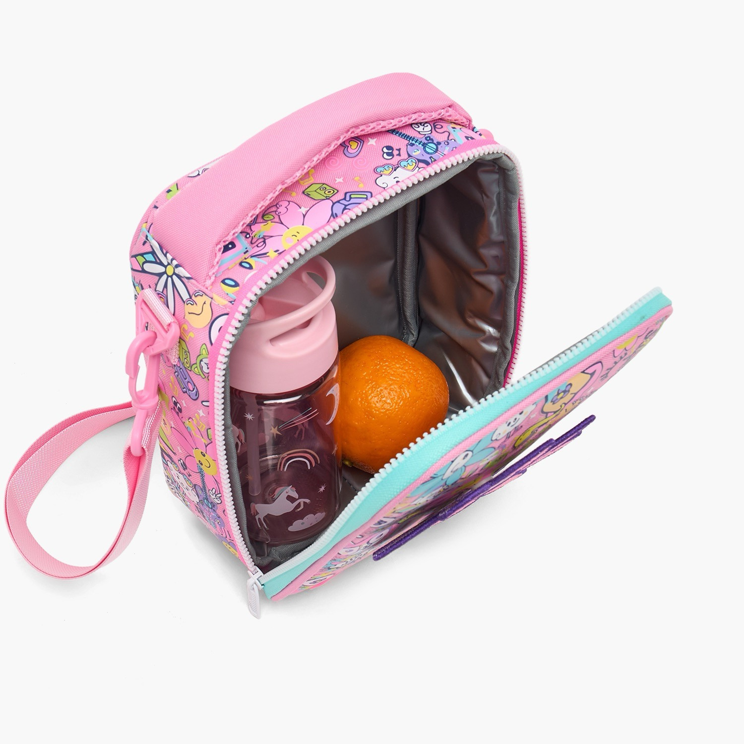 Riddle Floral Print Lunch Bag for Girls 5-8 Years with Insulation-school-lunchessentials-lunchbags-image-5