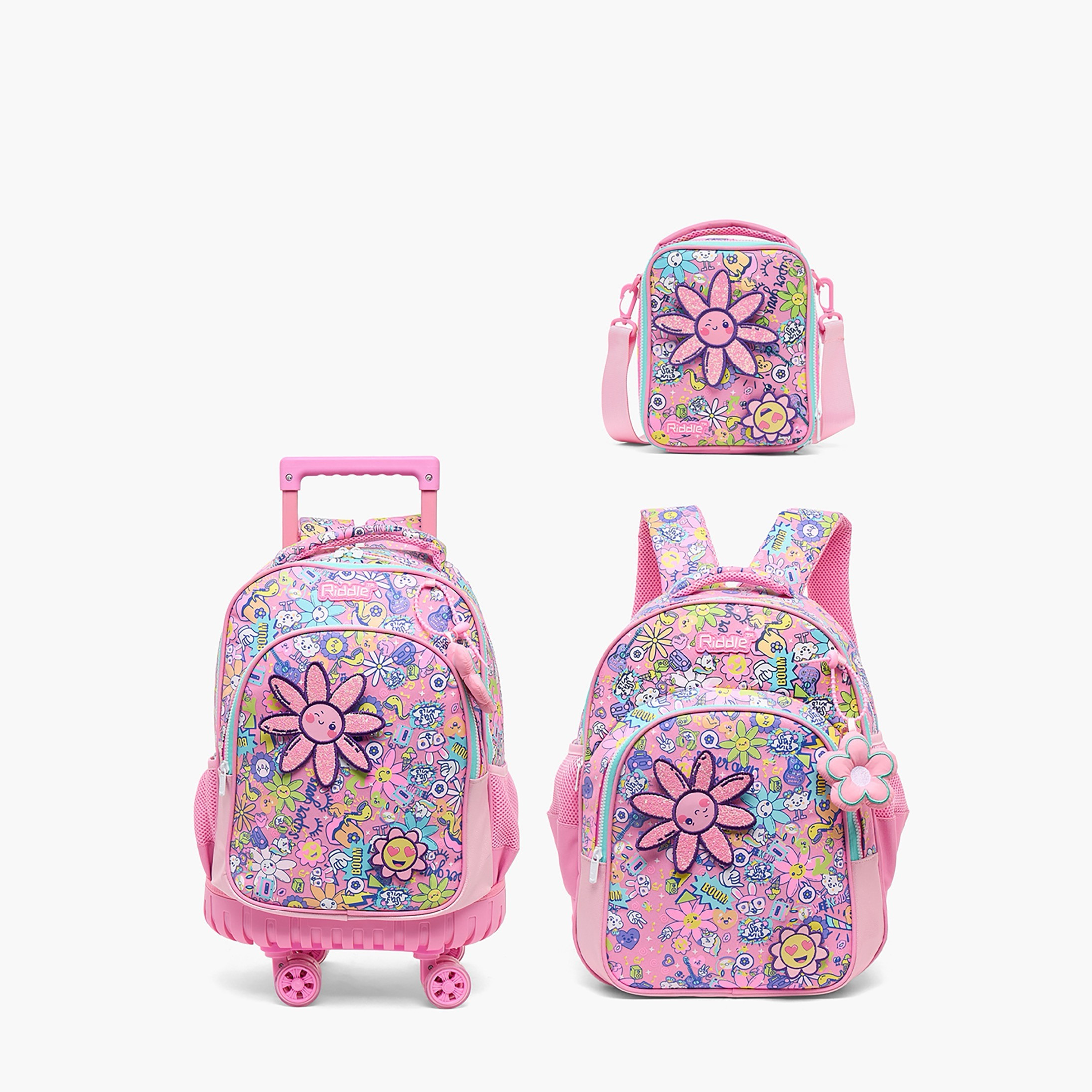 Riddle Floral Print Lunch Bag for Girls 5-8 Years with Insulation-school-lunchessentials-lunchbags-image-9