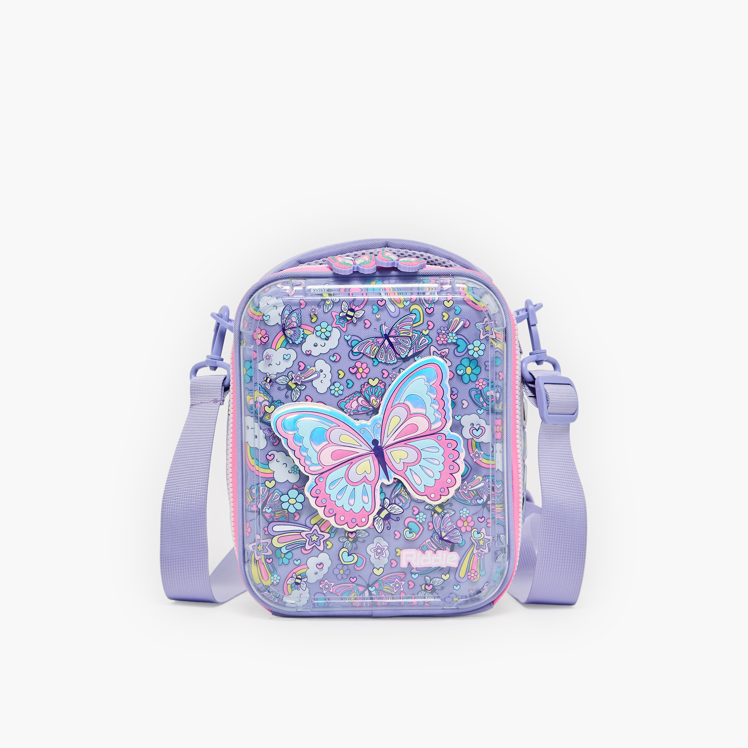 شنطة غداء مطبوعة بفراشة للبنات من 5-8 سنوات مع عازل حرارة من ريدل-school-lunchessentials-lunchbags-image-1