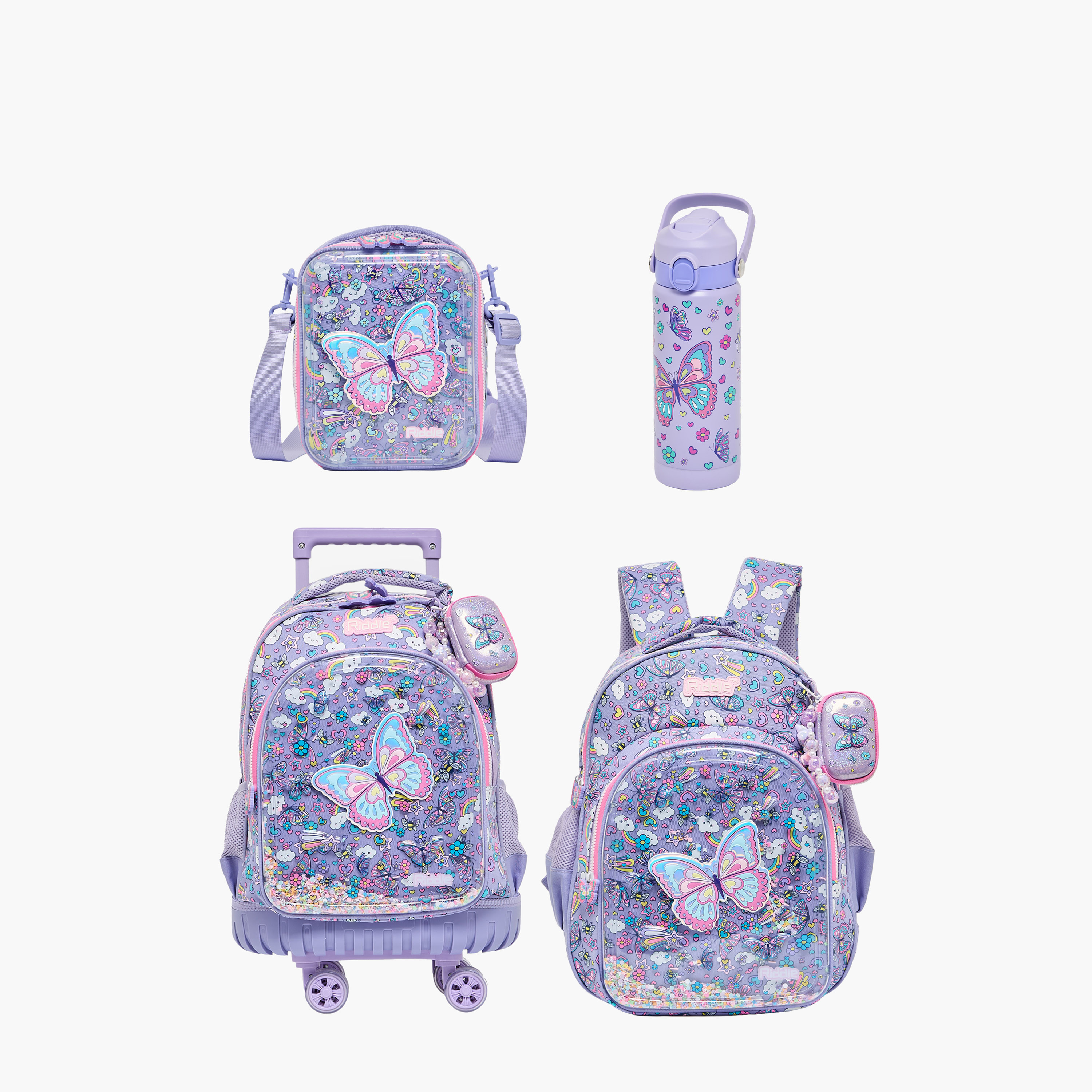 شنطة غداء مطبوعة بفراشة للبنات من 5-8 سنوات مع عازل حرارة من ريدل-school-lunchessentials-lunchbags-image-11