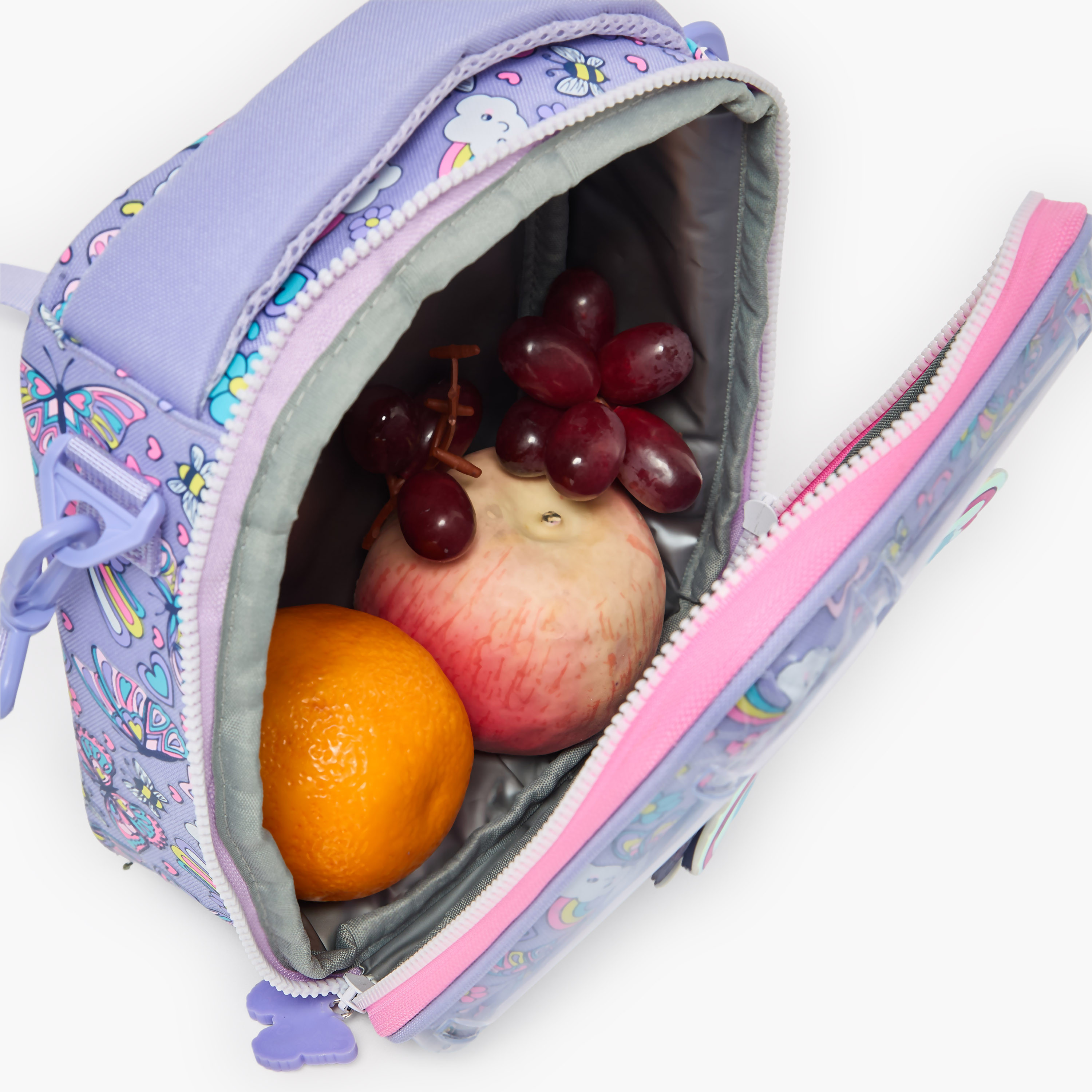 شنطة غداء مطبوعة بفراشة للبنات من 5-8 سنوات مع عازل حرارة من ريدل-school-lunchessentials-lunchbags-image-5