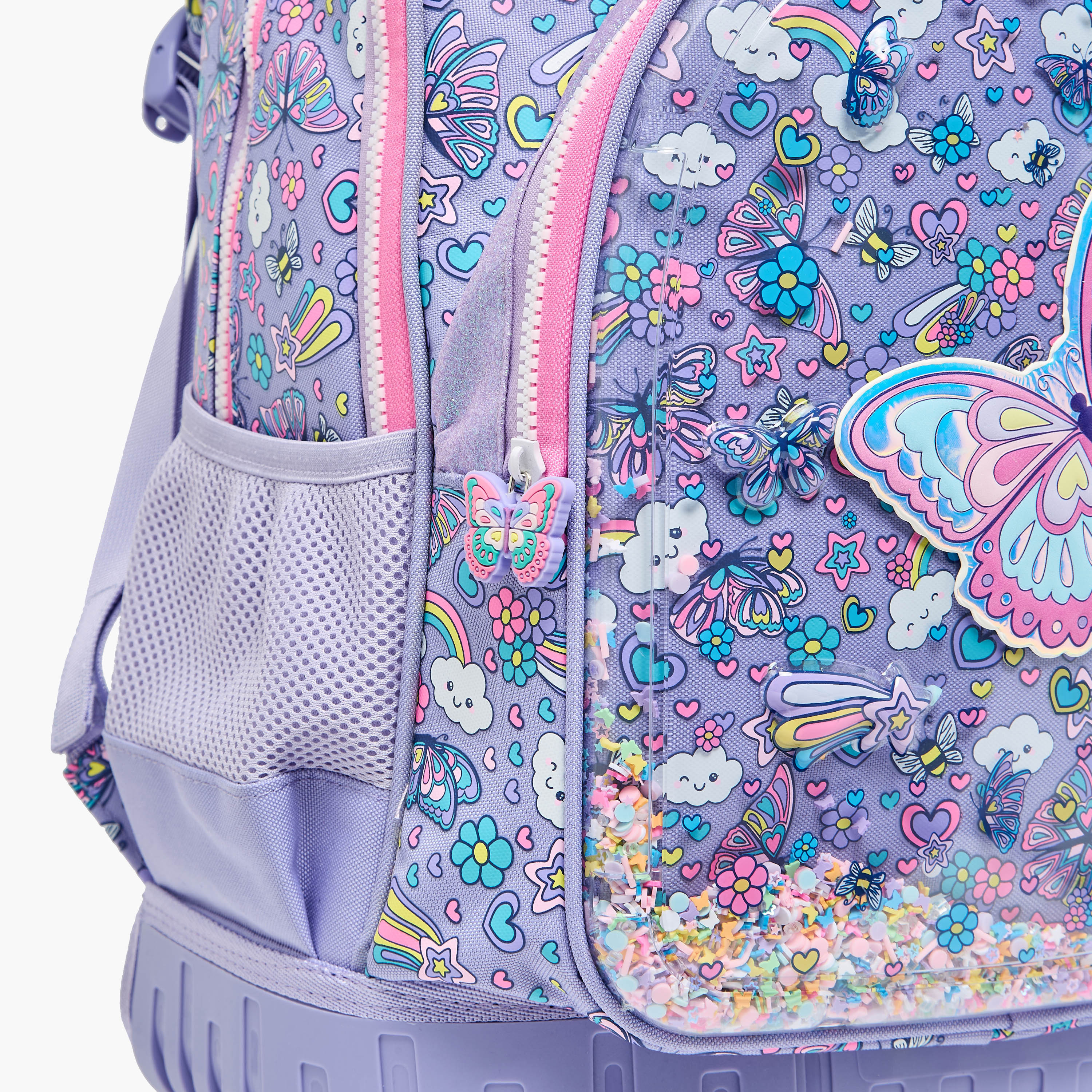 شنطة ترولي مع عجلات متينة وطبعات للبنات بعمر 5 إلى 8 سنوات من ريدل - 16 بوصة-school-bagsandbackpacks-trolleybags-image-4