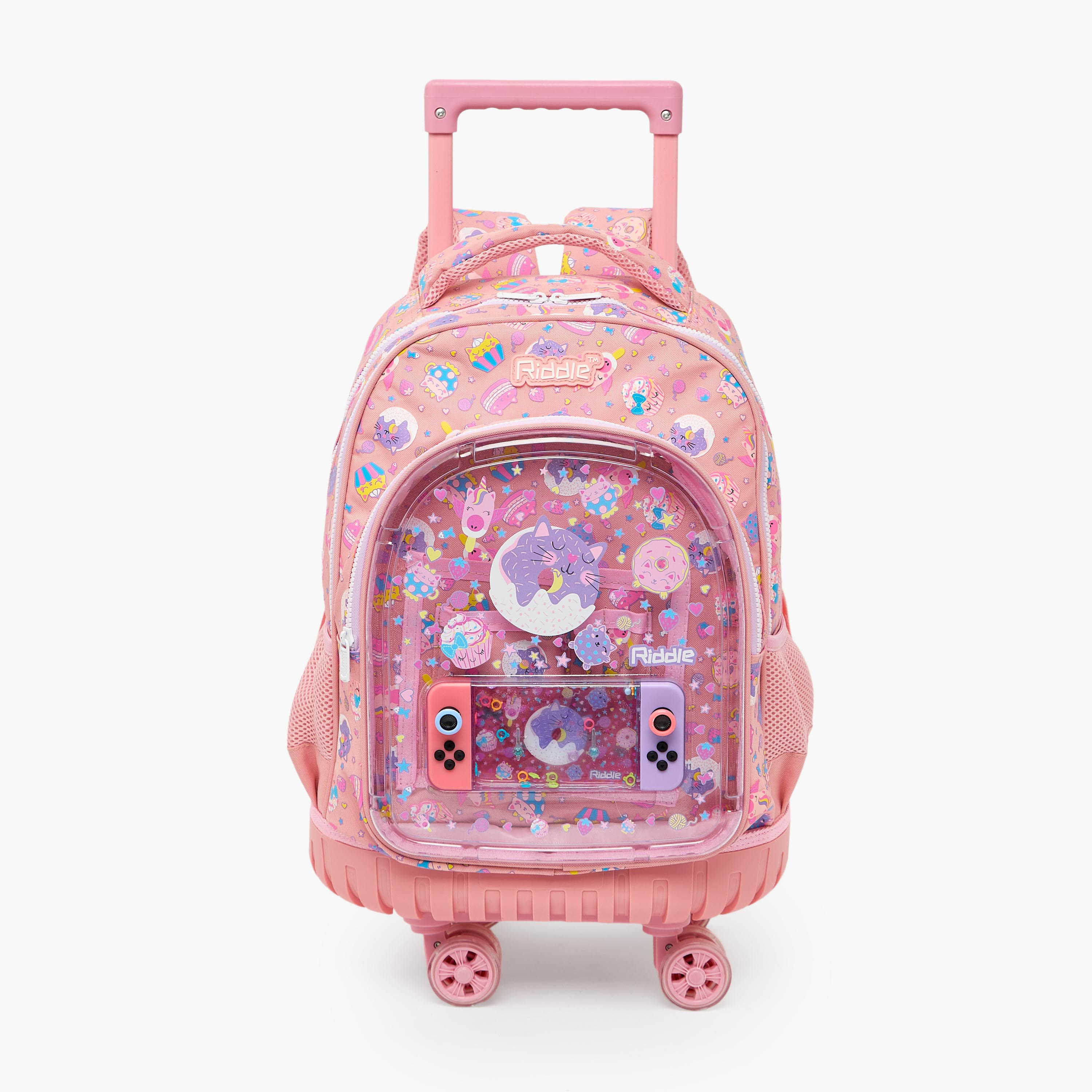 شنطة ترولي للبنات 5-8 سنوات بعجلات متينة وطبعات كوبكيك من ريدل - 16 بوصة-school-bagsandbackpacks-trolleybags-image-1