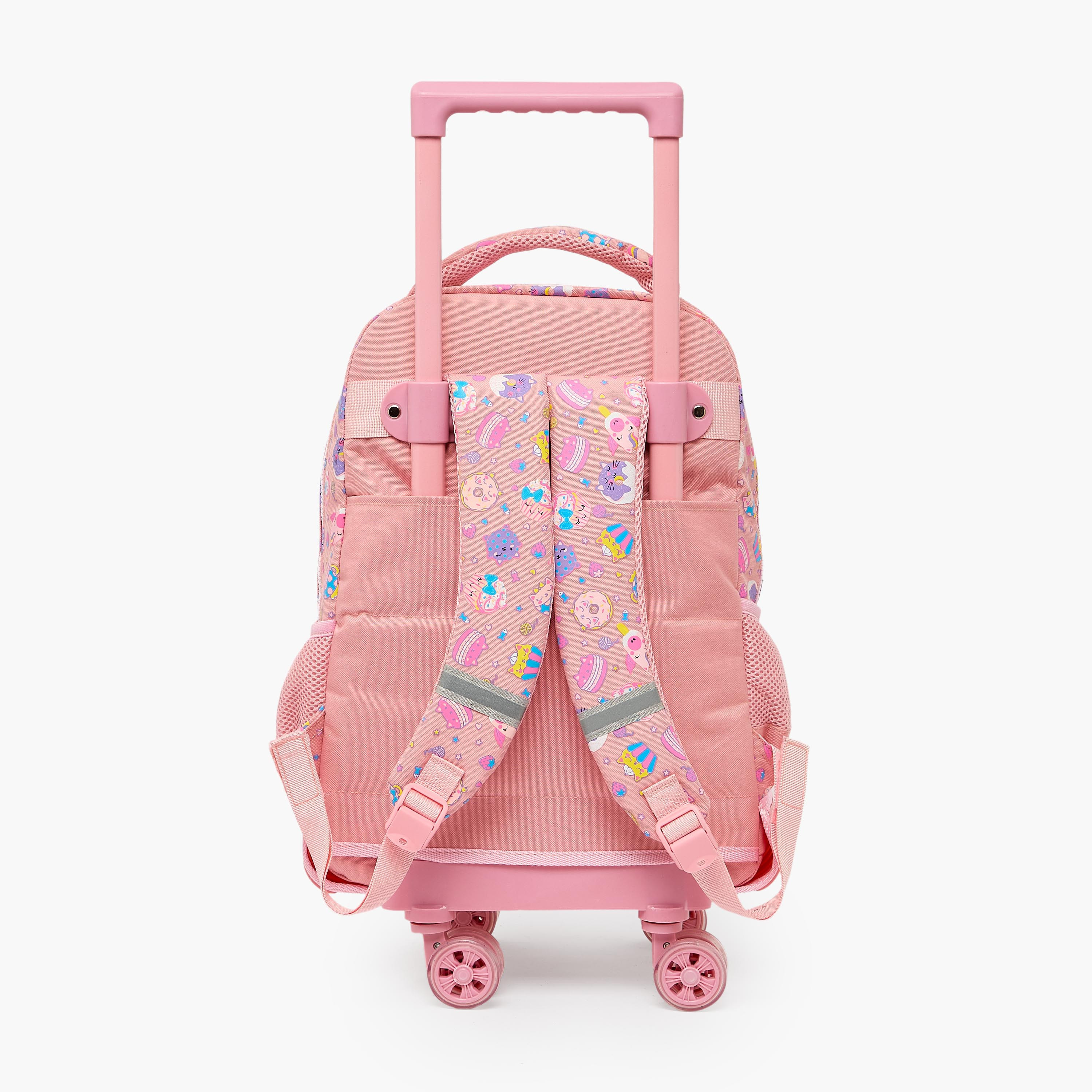 شنطة ترولي للبنات 5-8 سنوات بعجلات متينة وطبعات كوبكيك من ريدل - 16 بوصة-school-bagsandbackpacks-trolleybags-image-13