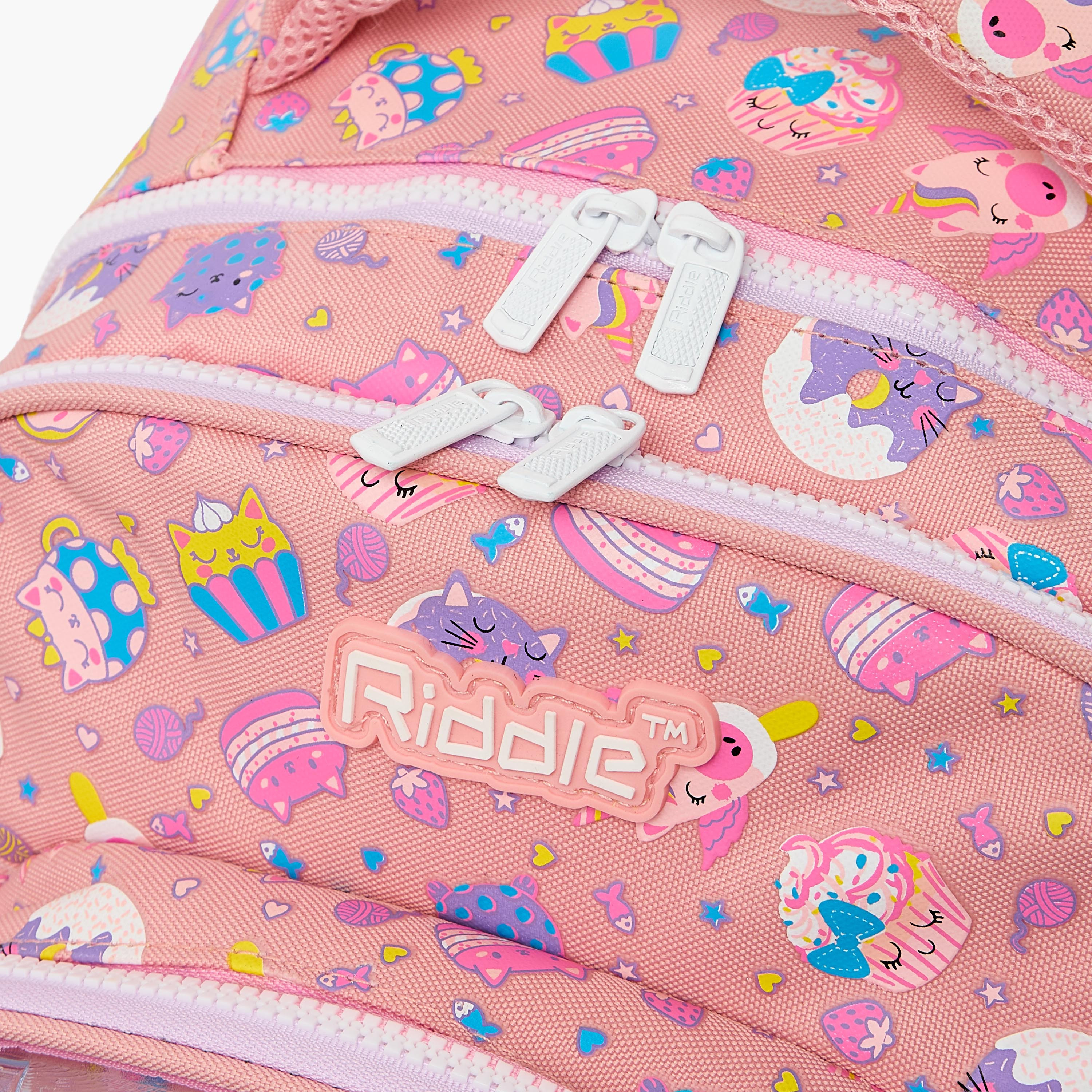 شنطة ترولي للبنات 5-8 سنوات بعجلات متينة وطبعات كوبكيك من ريدل - 16 بوصة-school-bagsandbackpacks-trolleybags-image-5