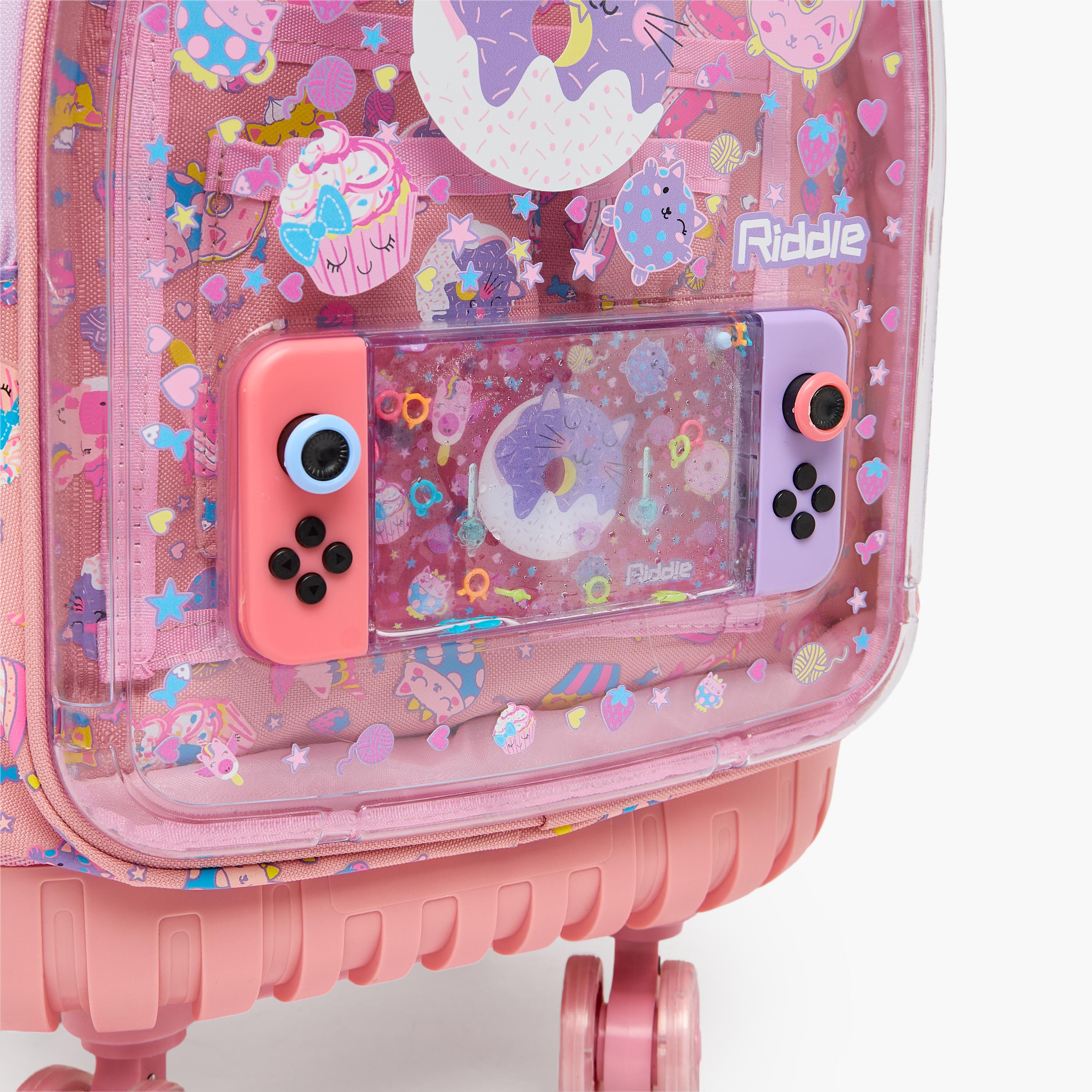 شنطة ترولي للبنات 5-8 سنوات بعجلات متينة وطبعات كوبكيك من ريدل - 16 بوصة-school-bagsandbackpacks-trolleybags-image-6