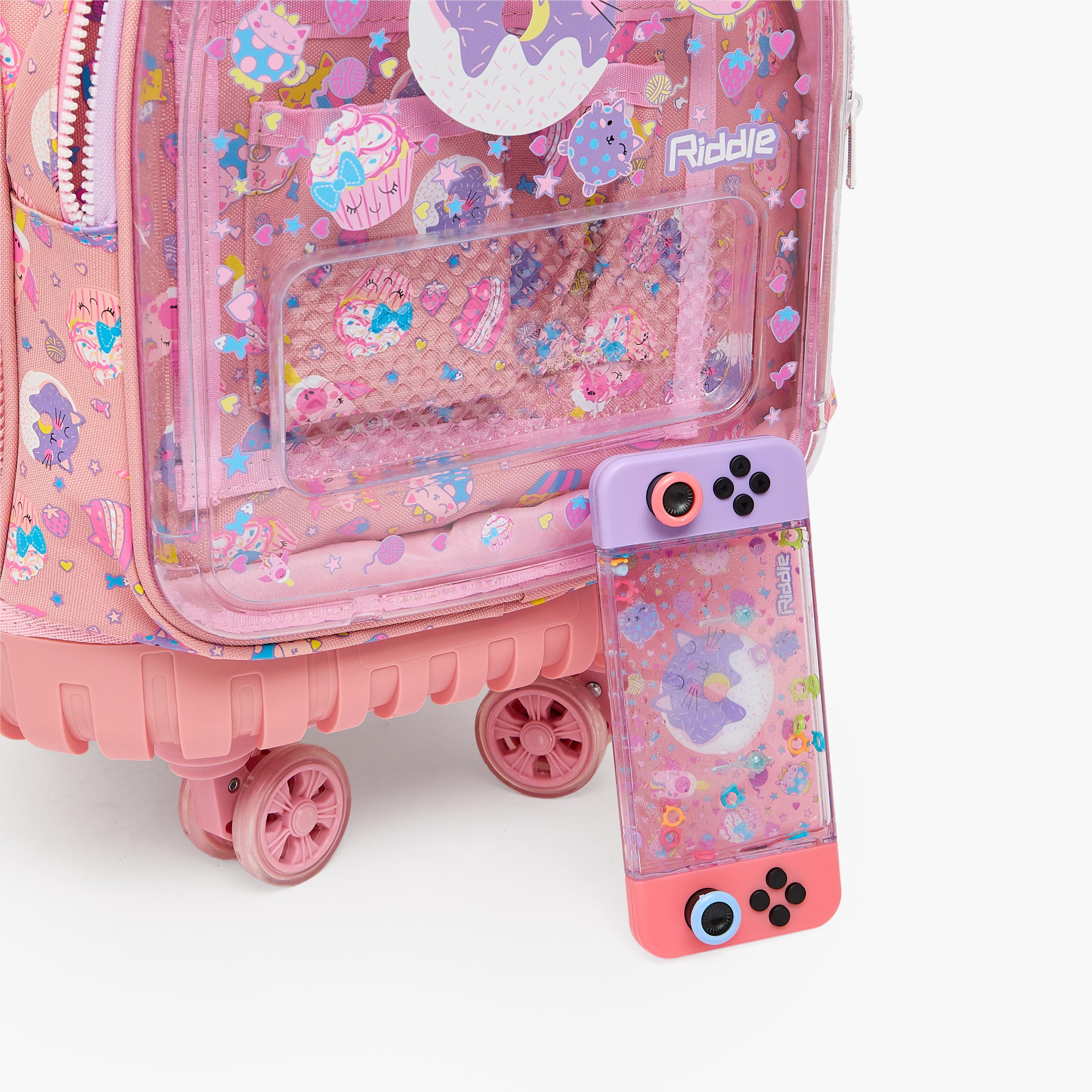 شنطة ترولي للبنات 5-8 سنوات بعجلات متينة وطبعات كوبكيك من ريدل - 16 بوصة-school-bagsandbackpacks-trolleybags-image-7