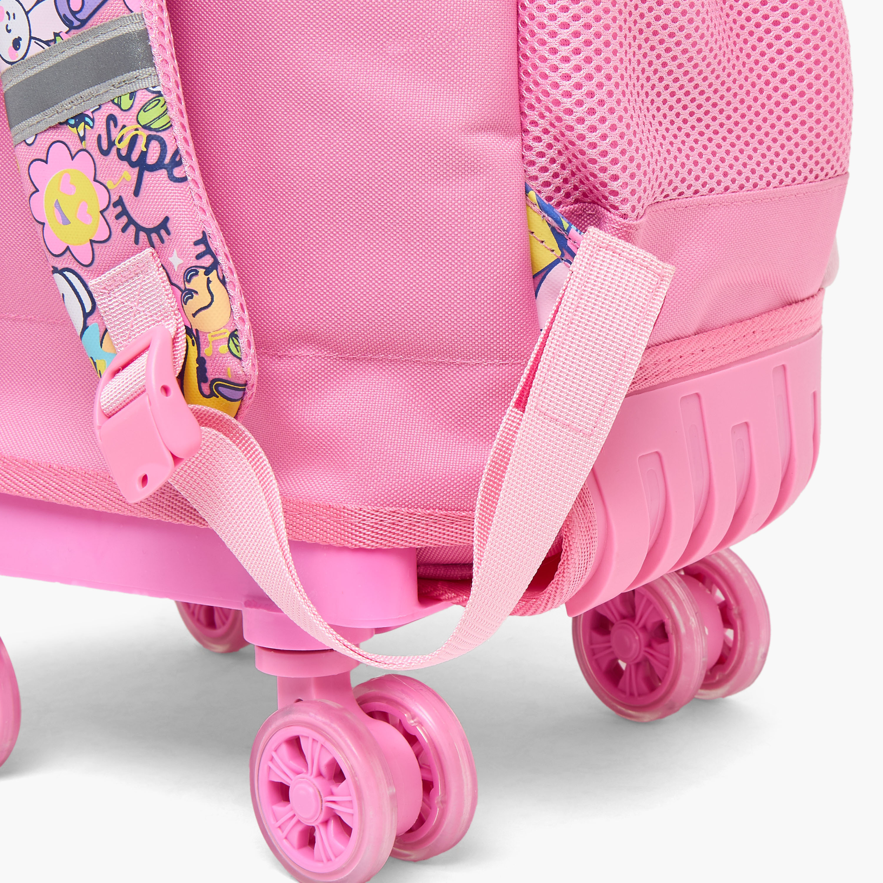 Riddle Floral Print Trolley Bag for Girls 5-8 Years with Durable Wheels - 16 inches-school-bagsandbackpacks-trolleybags-image-10